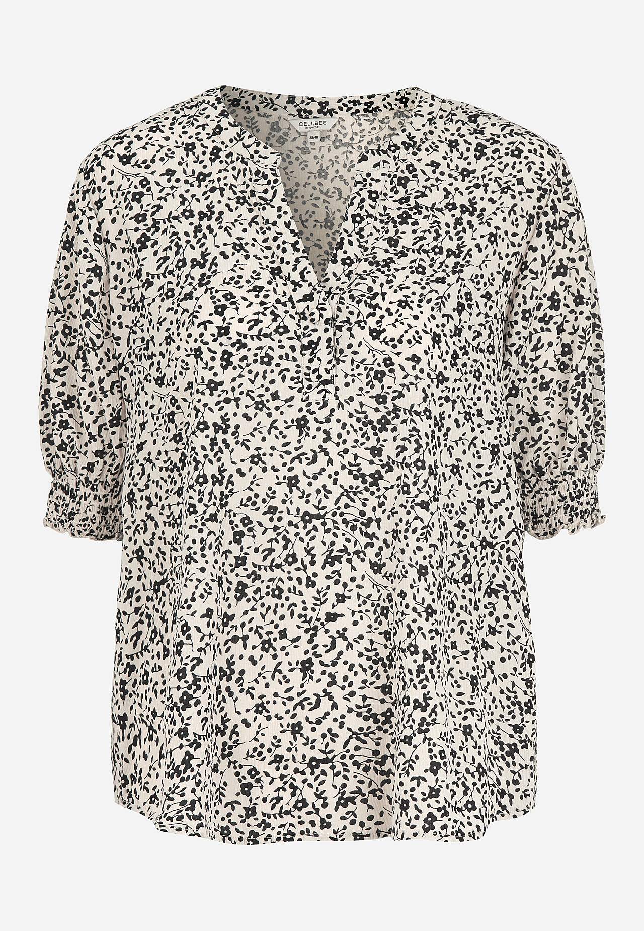 Crepe blouse with smocking