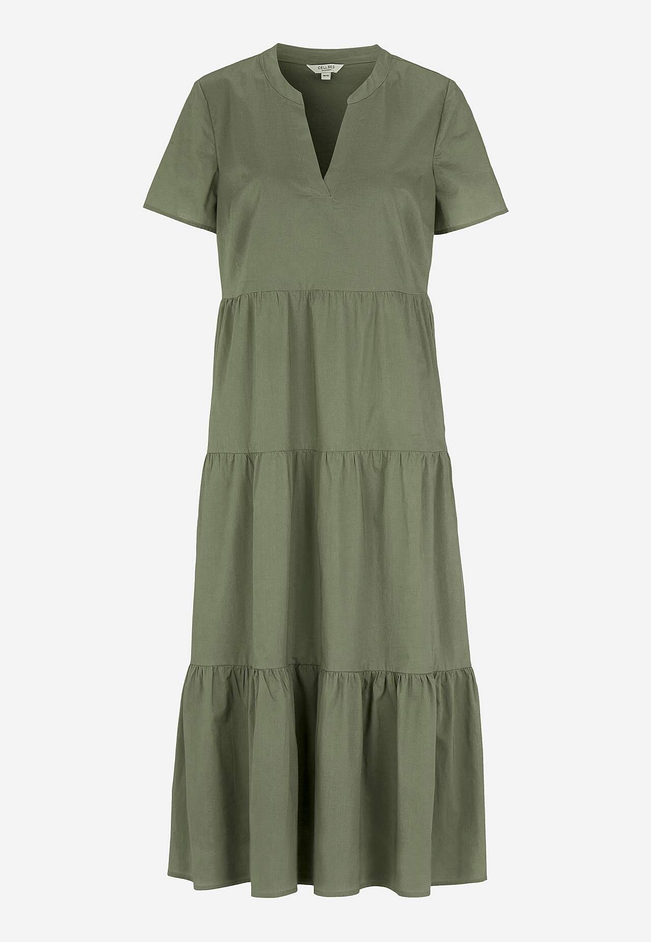 Cotton dress with flounce