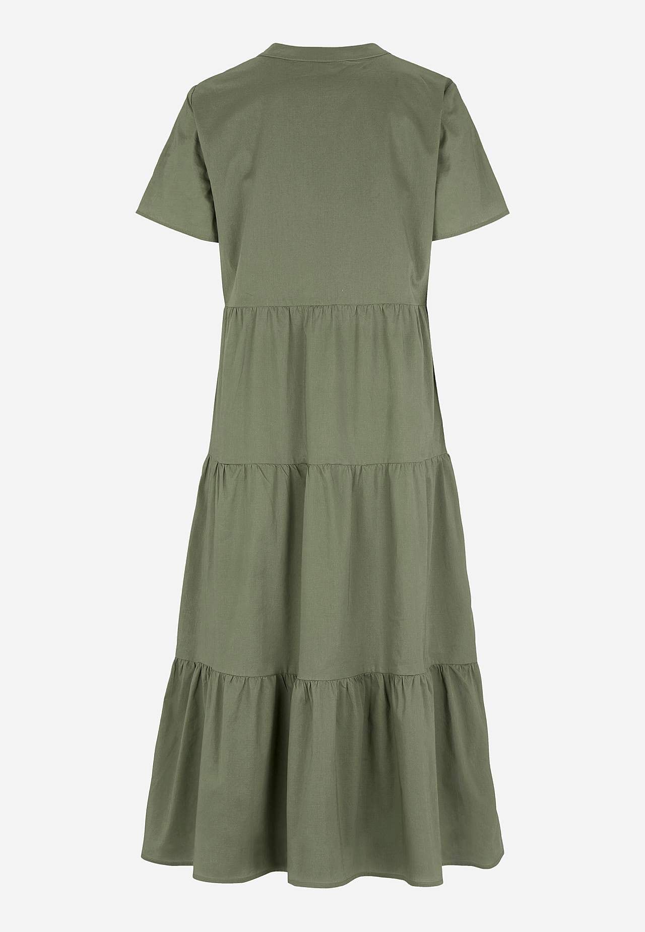 Cotton dress with flounce