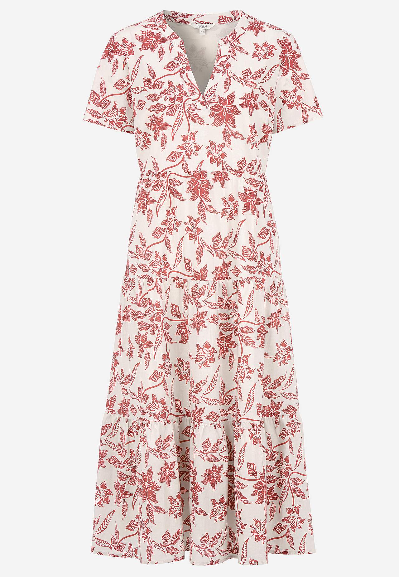 Cotton dress with flounce