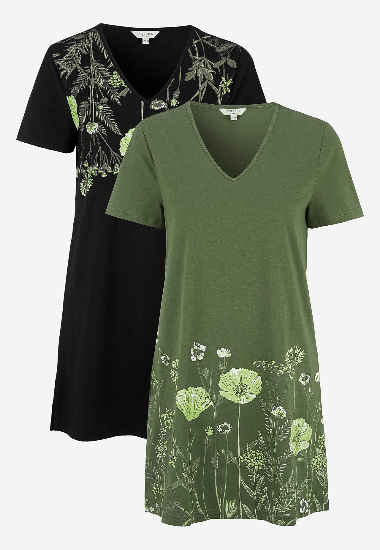 Patterned jersey tuniqs Barbro 2-pack