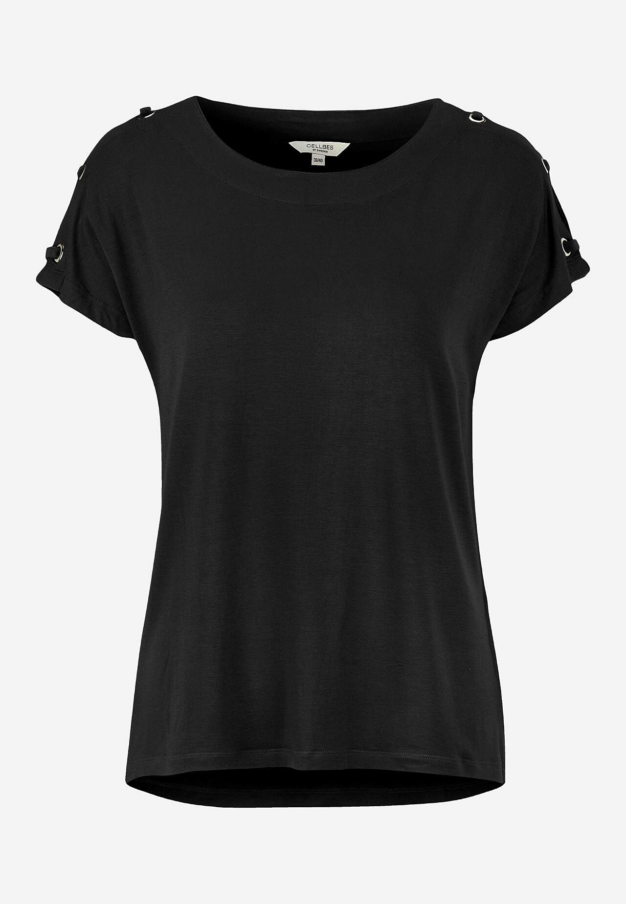 Jersey top with decor on the shoulder