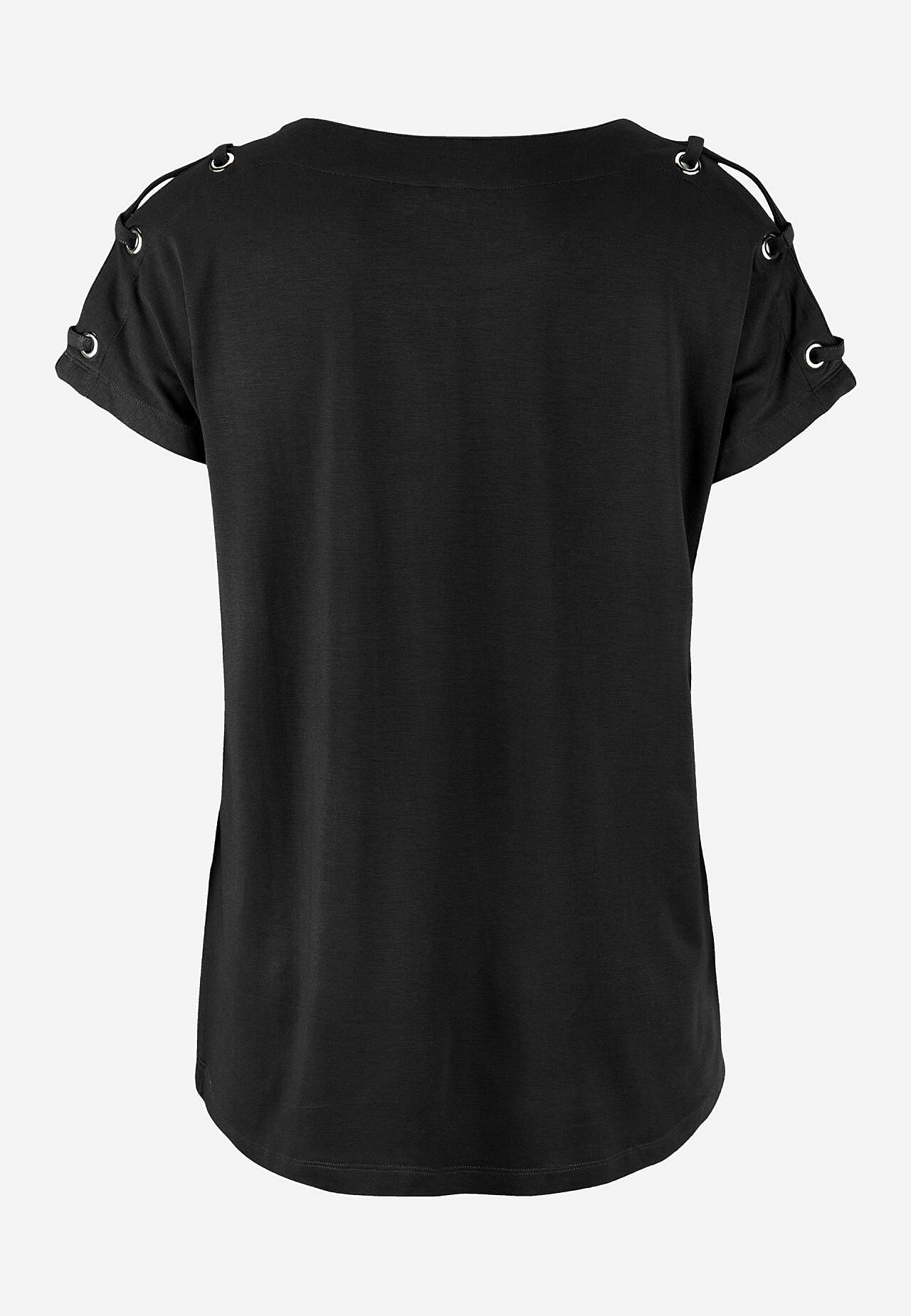 Jersey top with decor on the shoulder