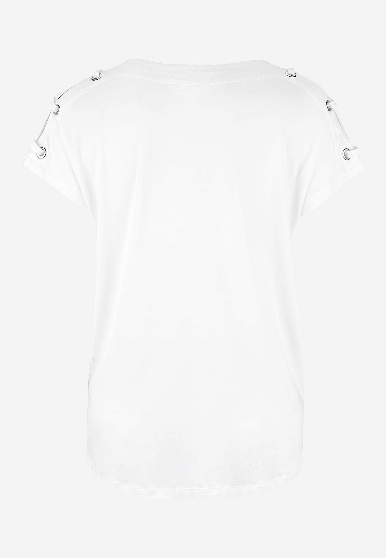 Jersey top with decor on the shoulder