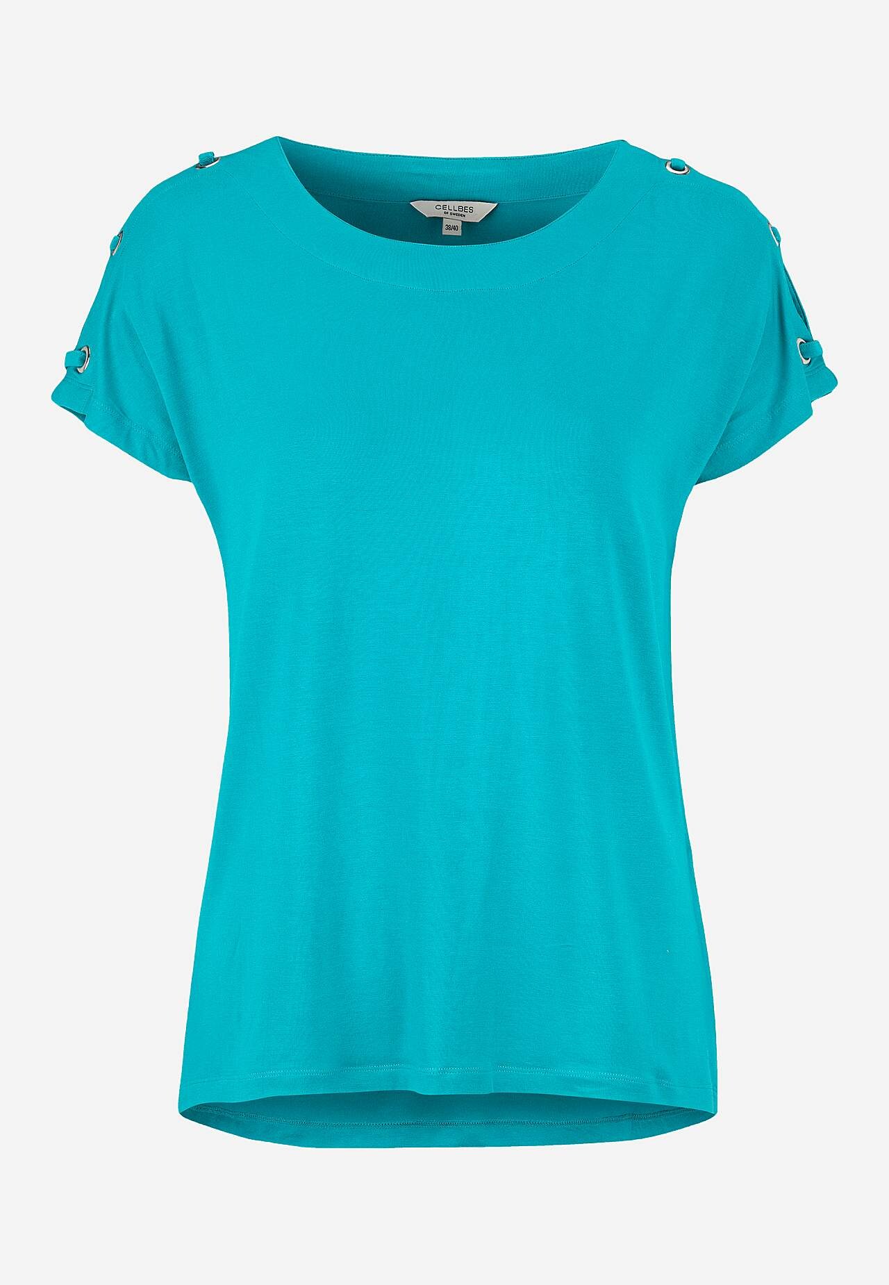 Jersey top with decor on the shoulder
