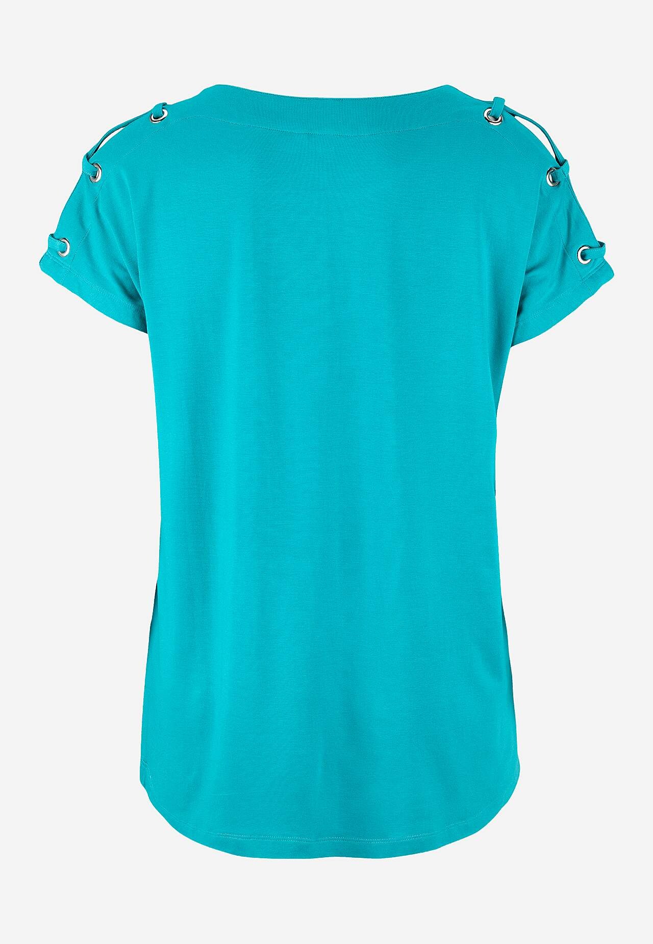 Jersey top with decor on the shoulder