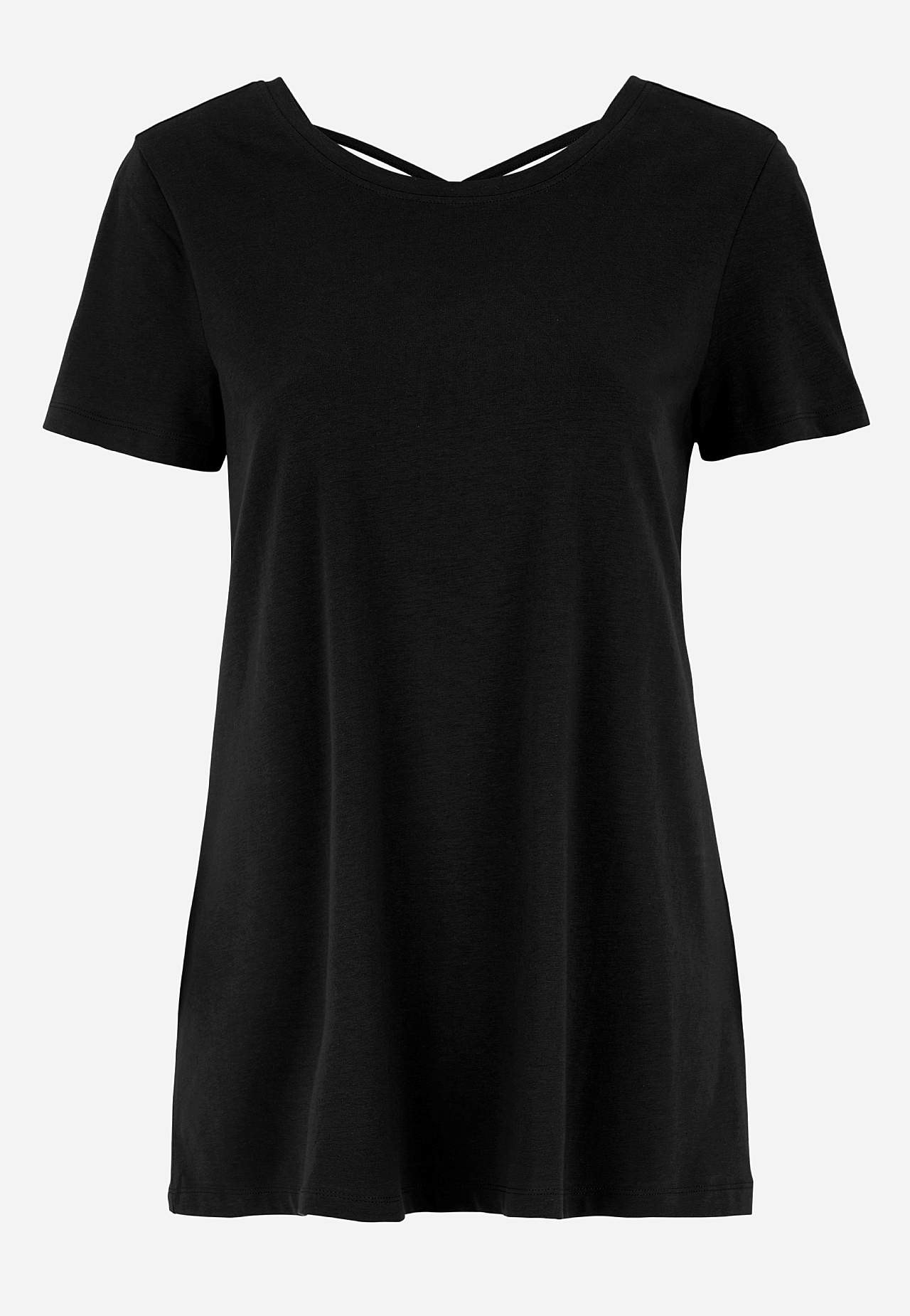 Jersey top with braided back detail