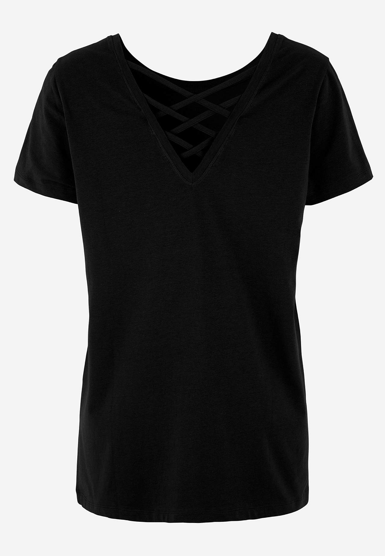Jersey top with braided back detail