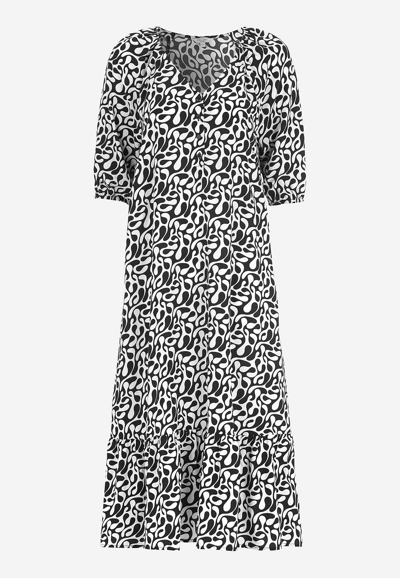 Patterned flounce dress
