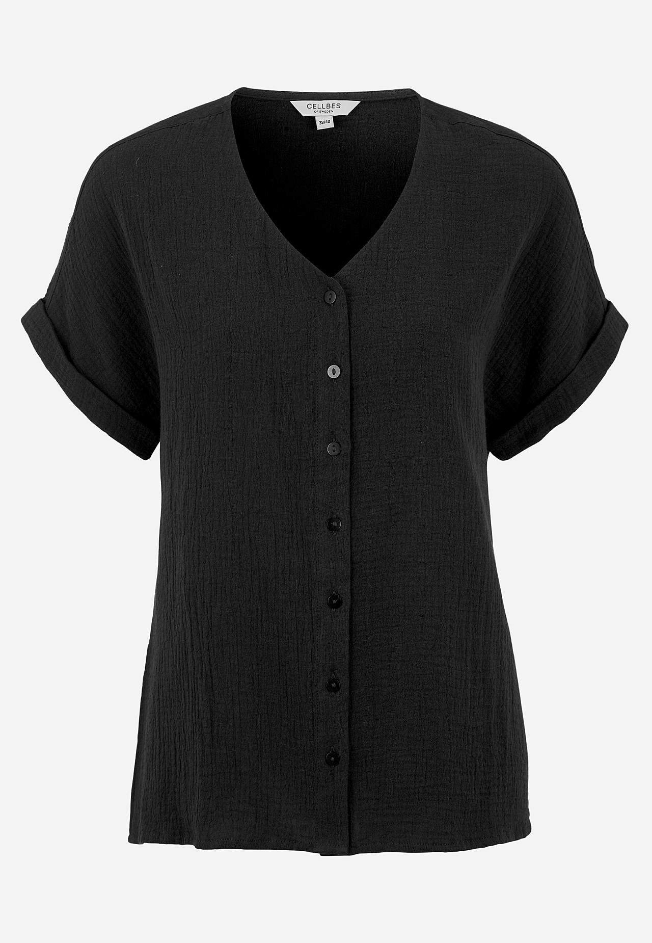Short-sleeved cotton blouse