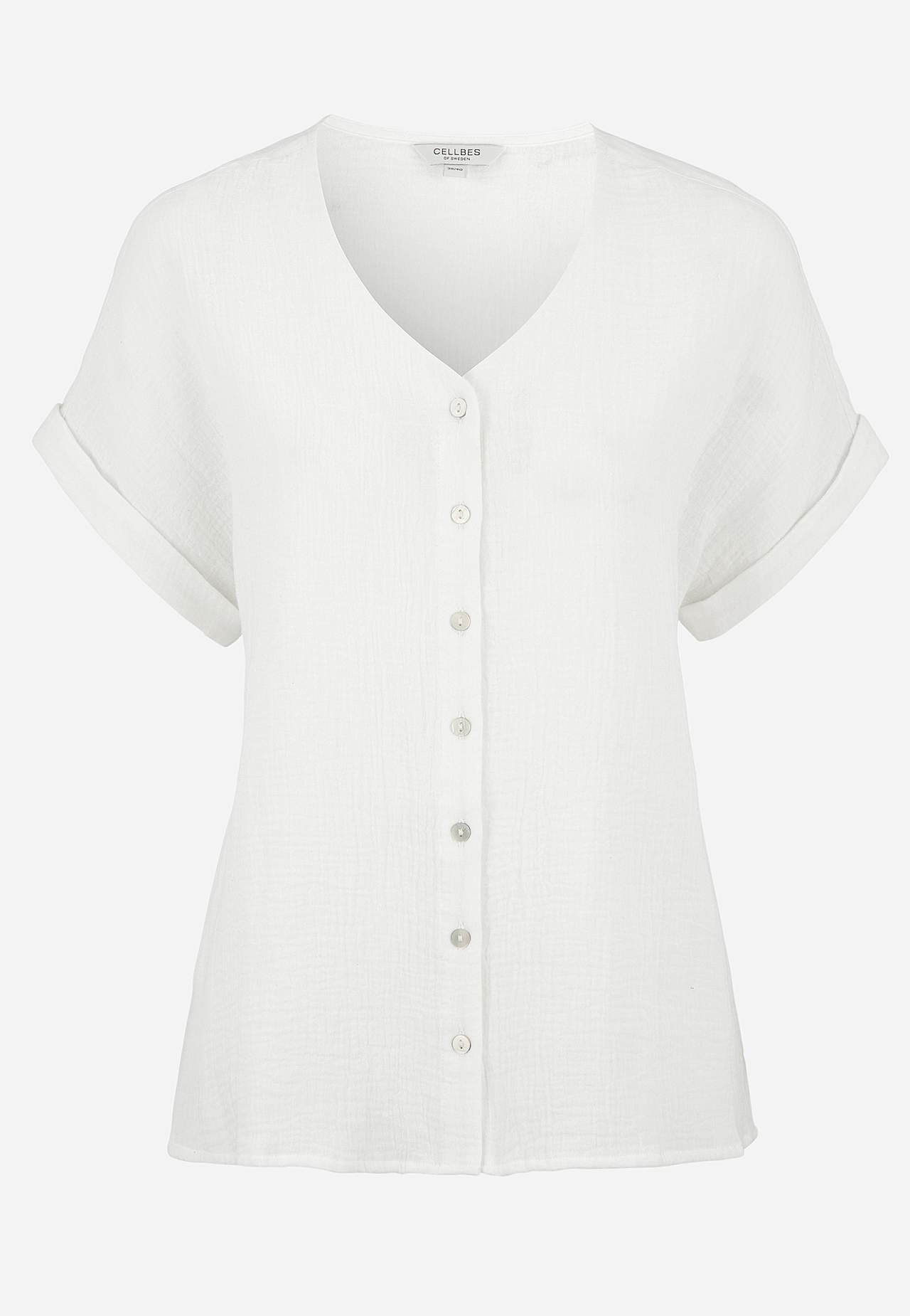Short-sleeved cotton blouse