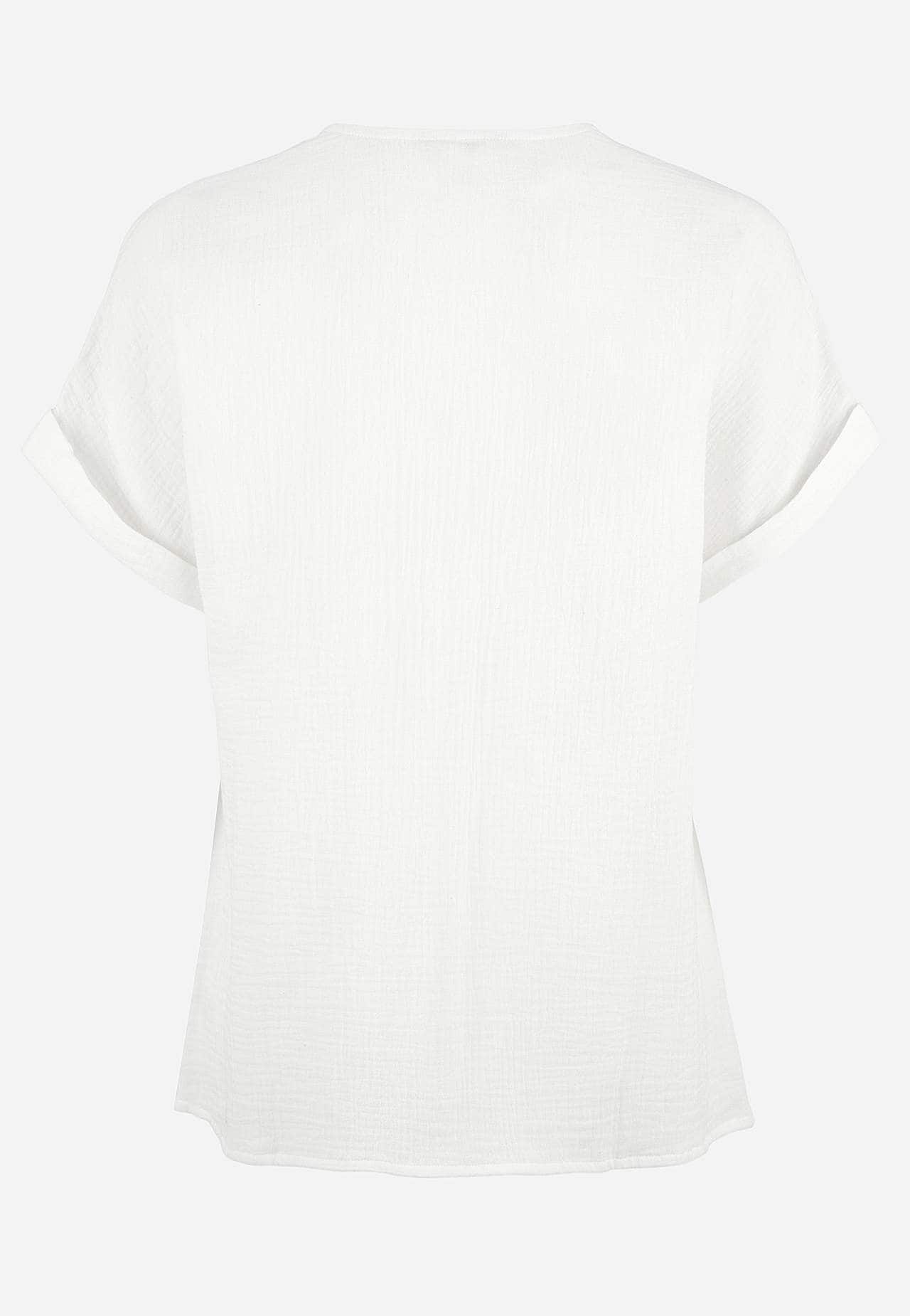Short-sleeved cotton blouse