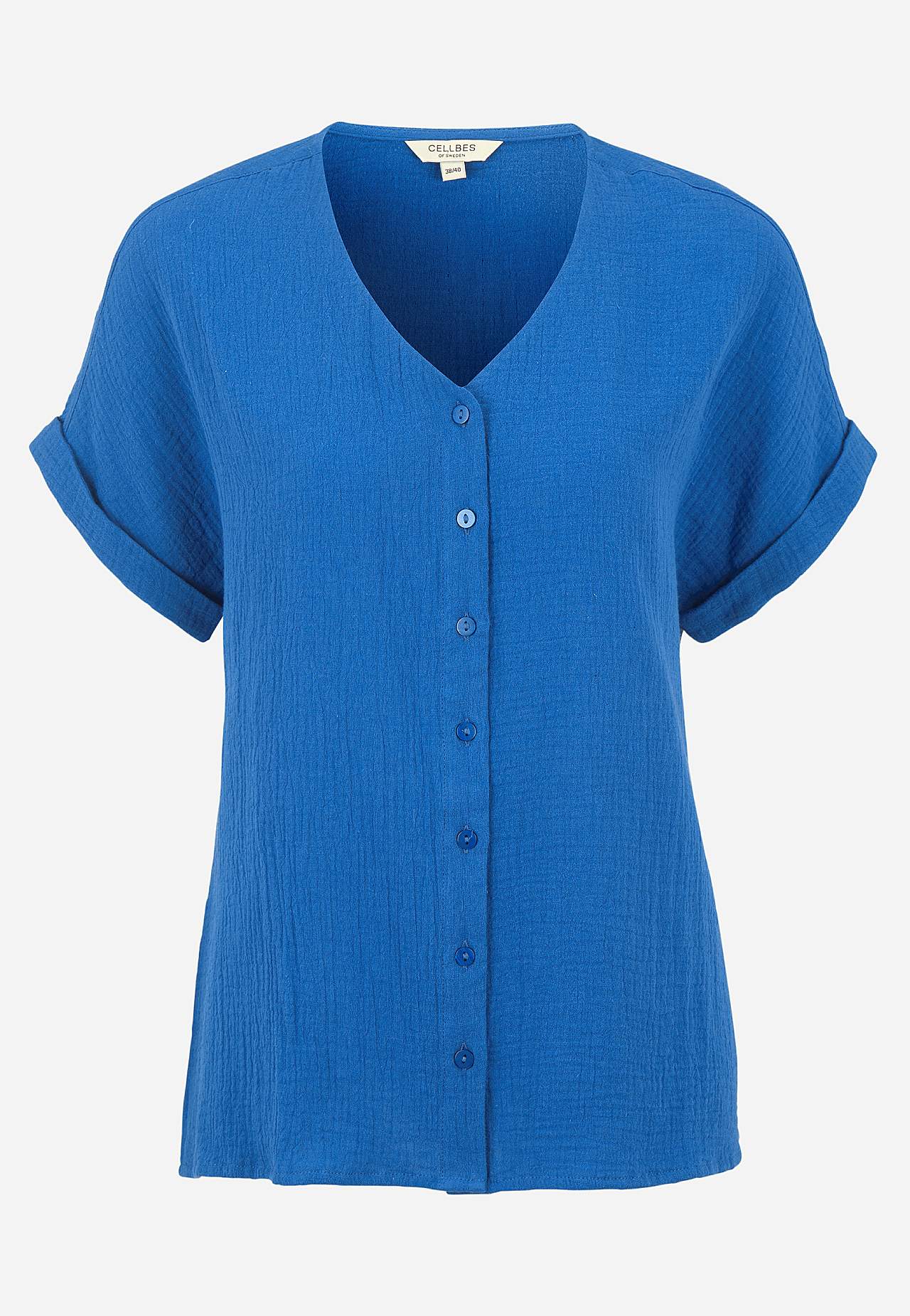 Short-sleeved cotton blouse