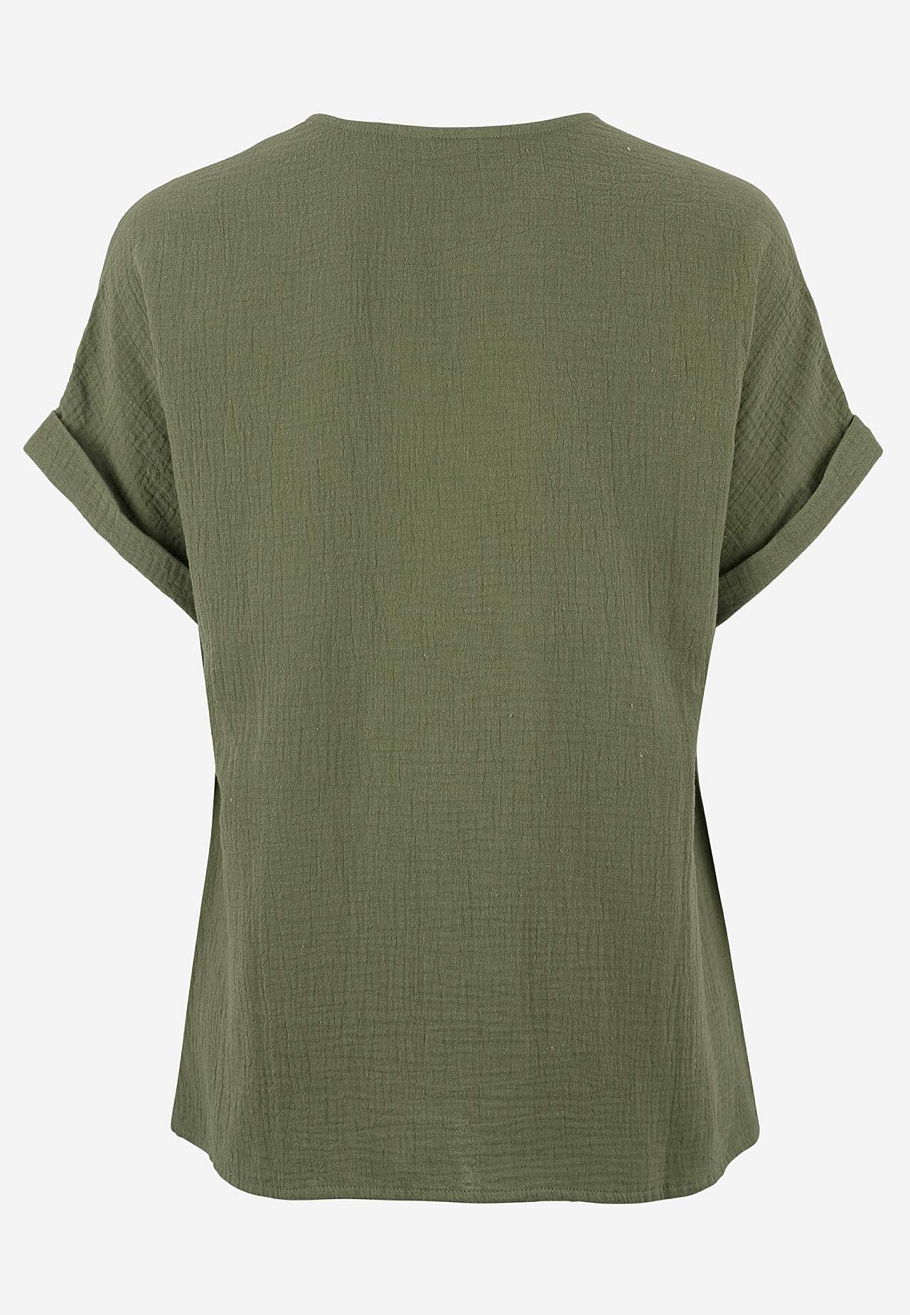 Short-sleeved cotton blouse