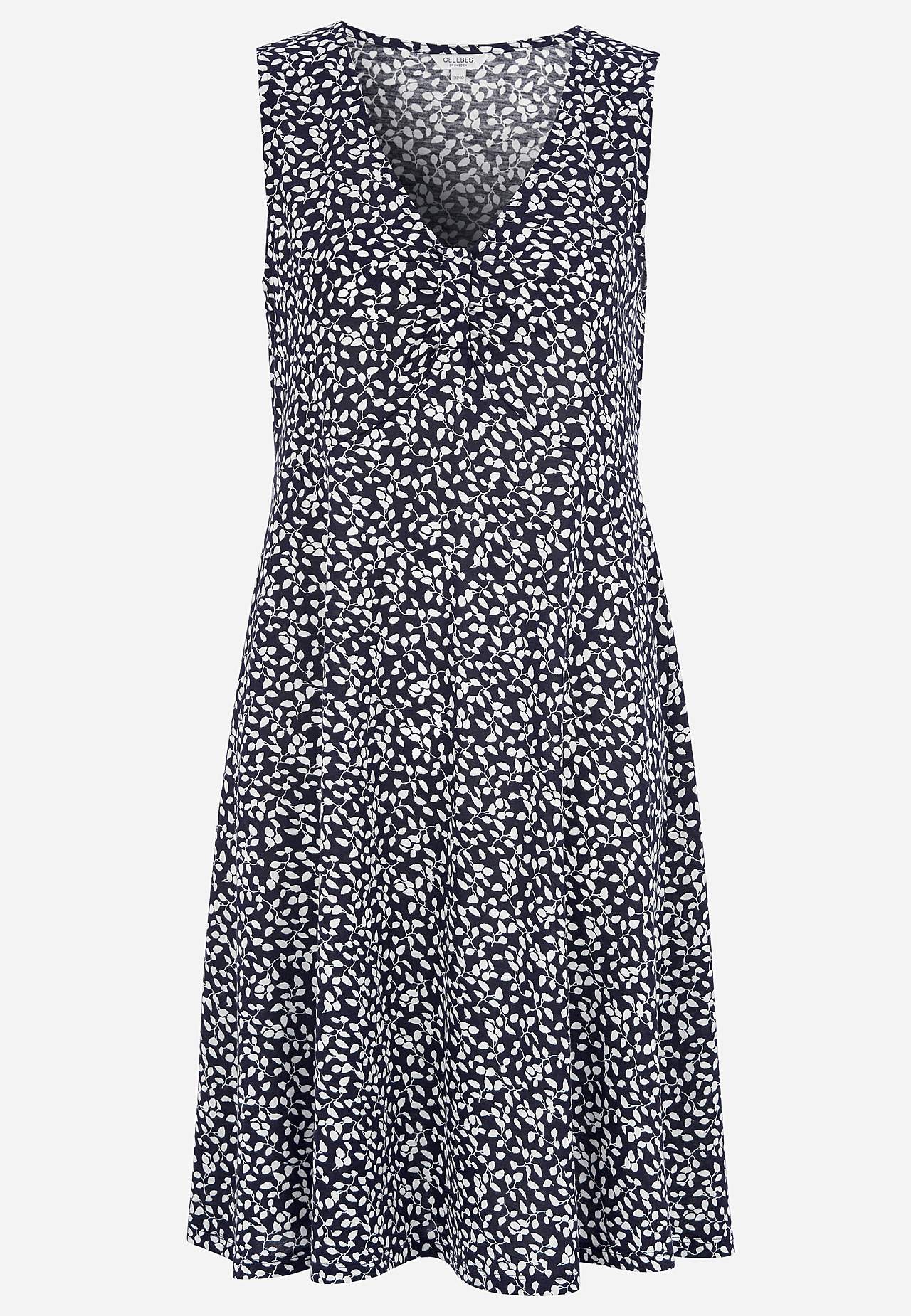 V-neck jersey dress with seam below the bust