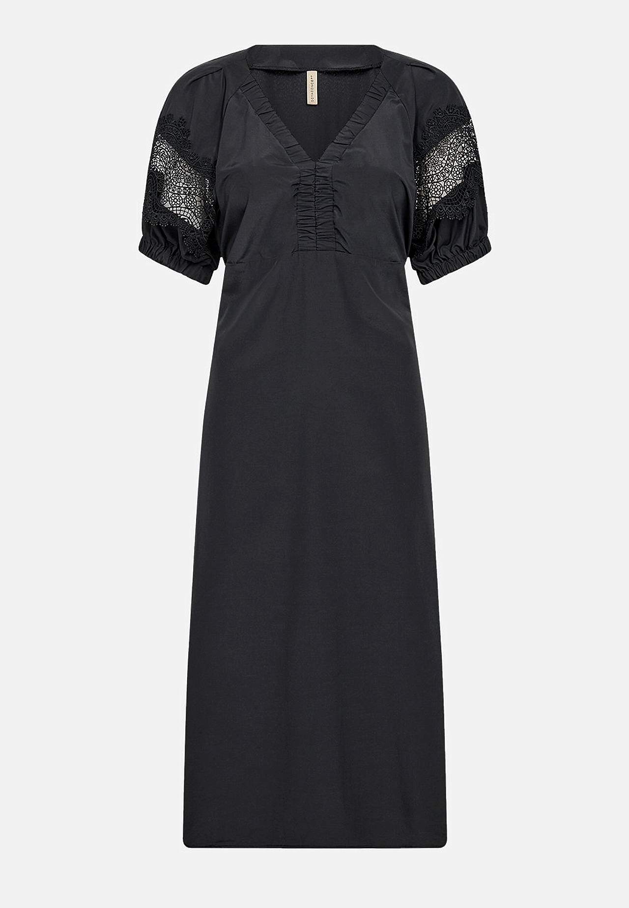 Klänning med broderidetalj på ärmarna
