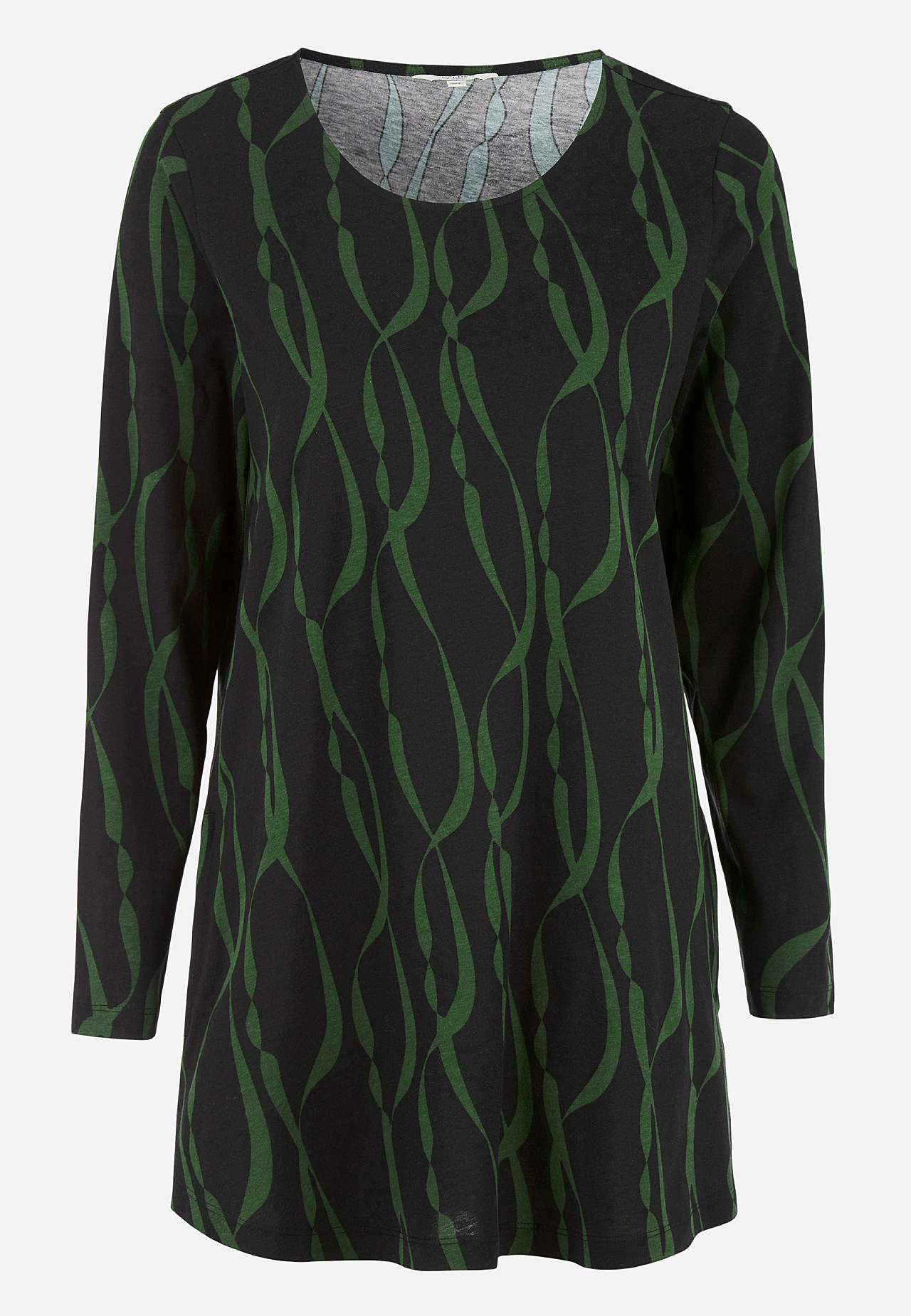 Patterned jersey tuniq with pockets