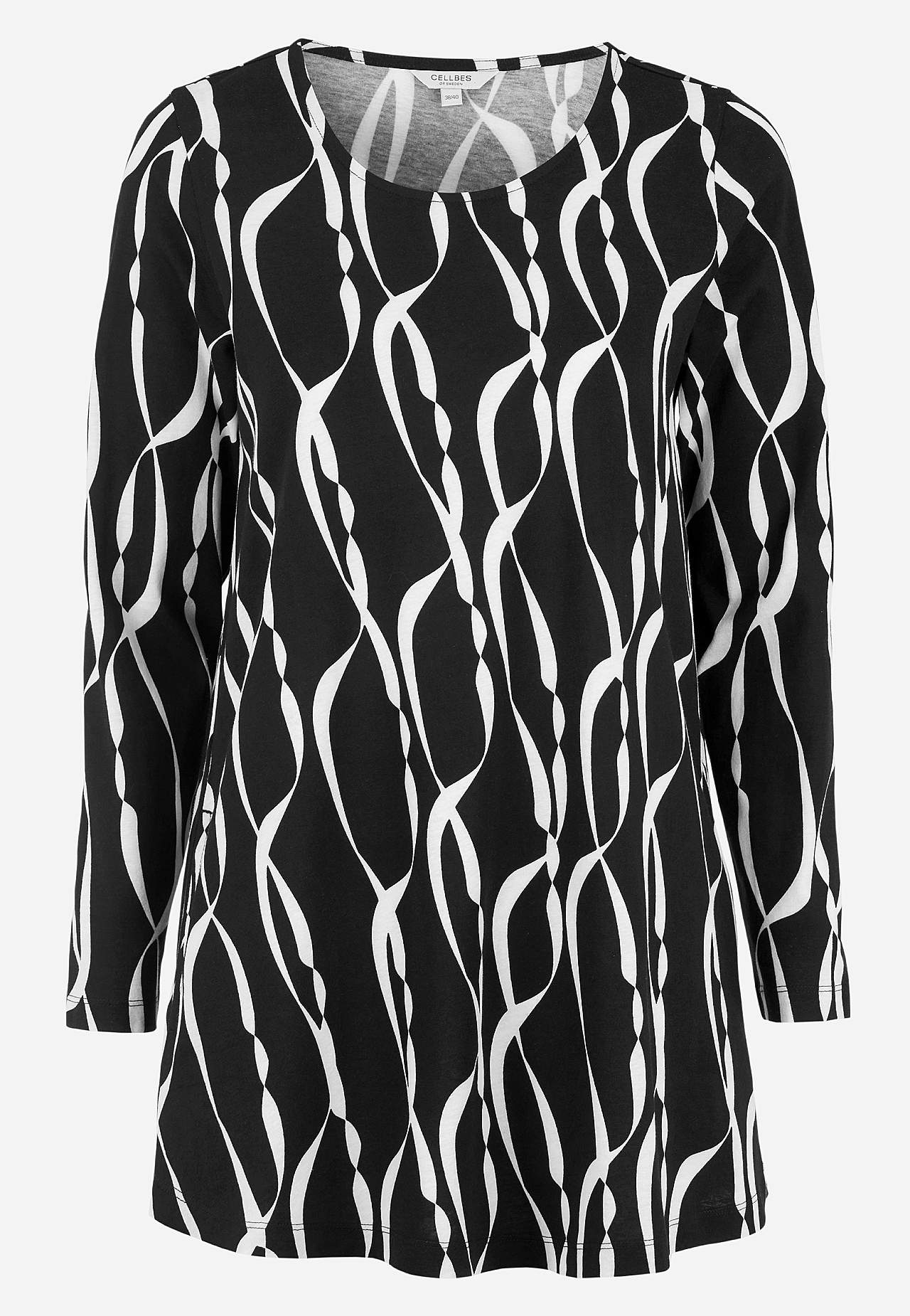 Patterned jersey tuniq with pockets
