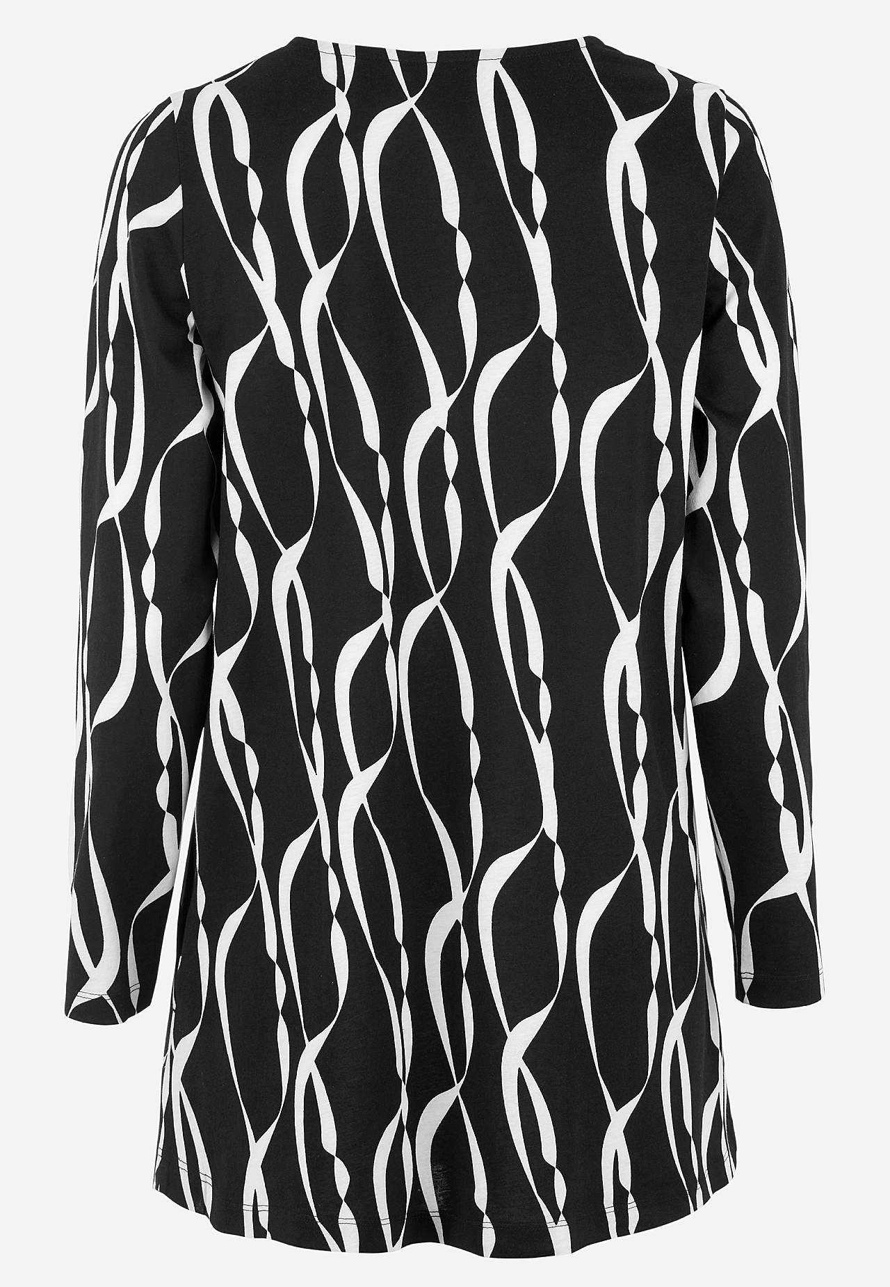 Patterned jersey tuniq with pockets
