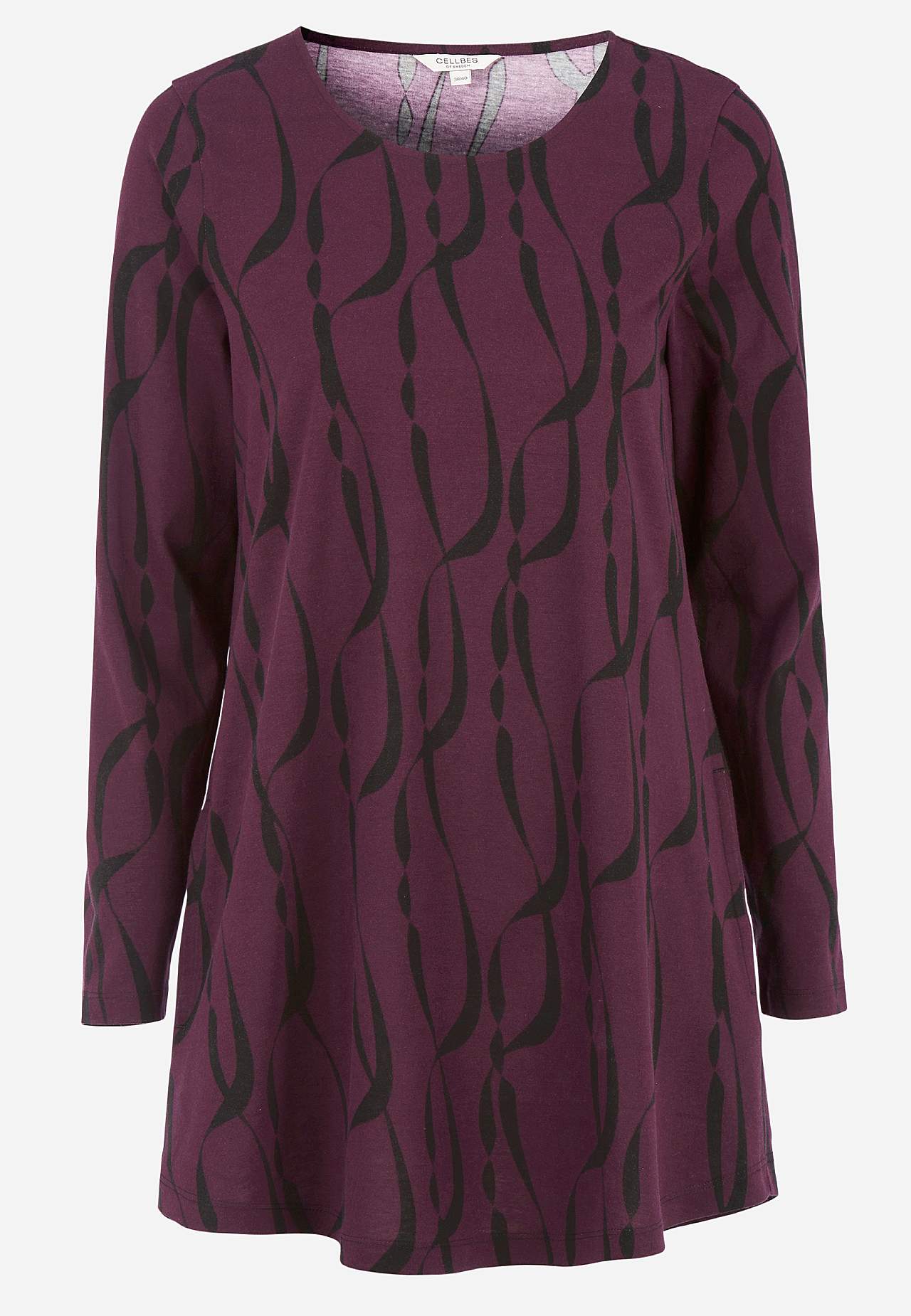 Patterned jersey tuniq with pockets