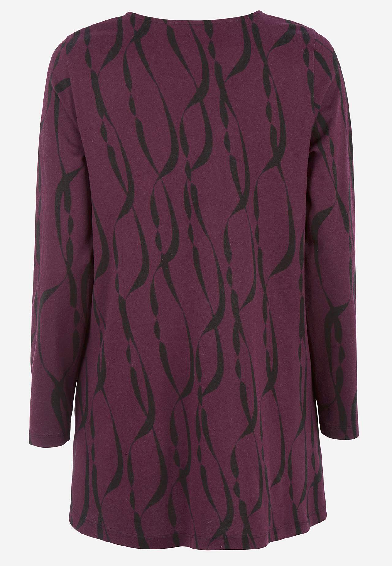 Patterned jersey tuniq with pockets