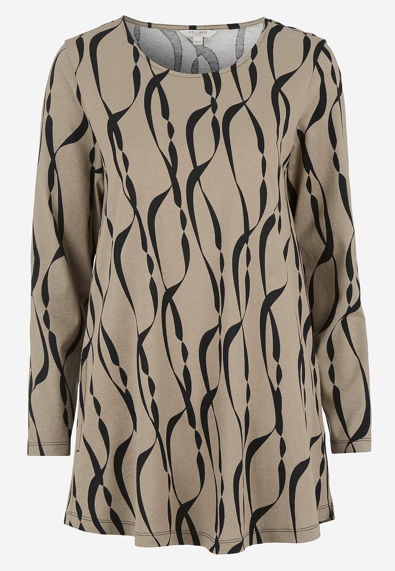 Patterned jersey tuniq with pockets