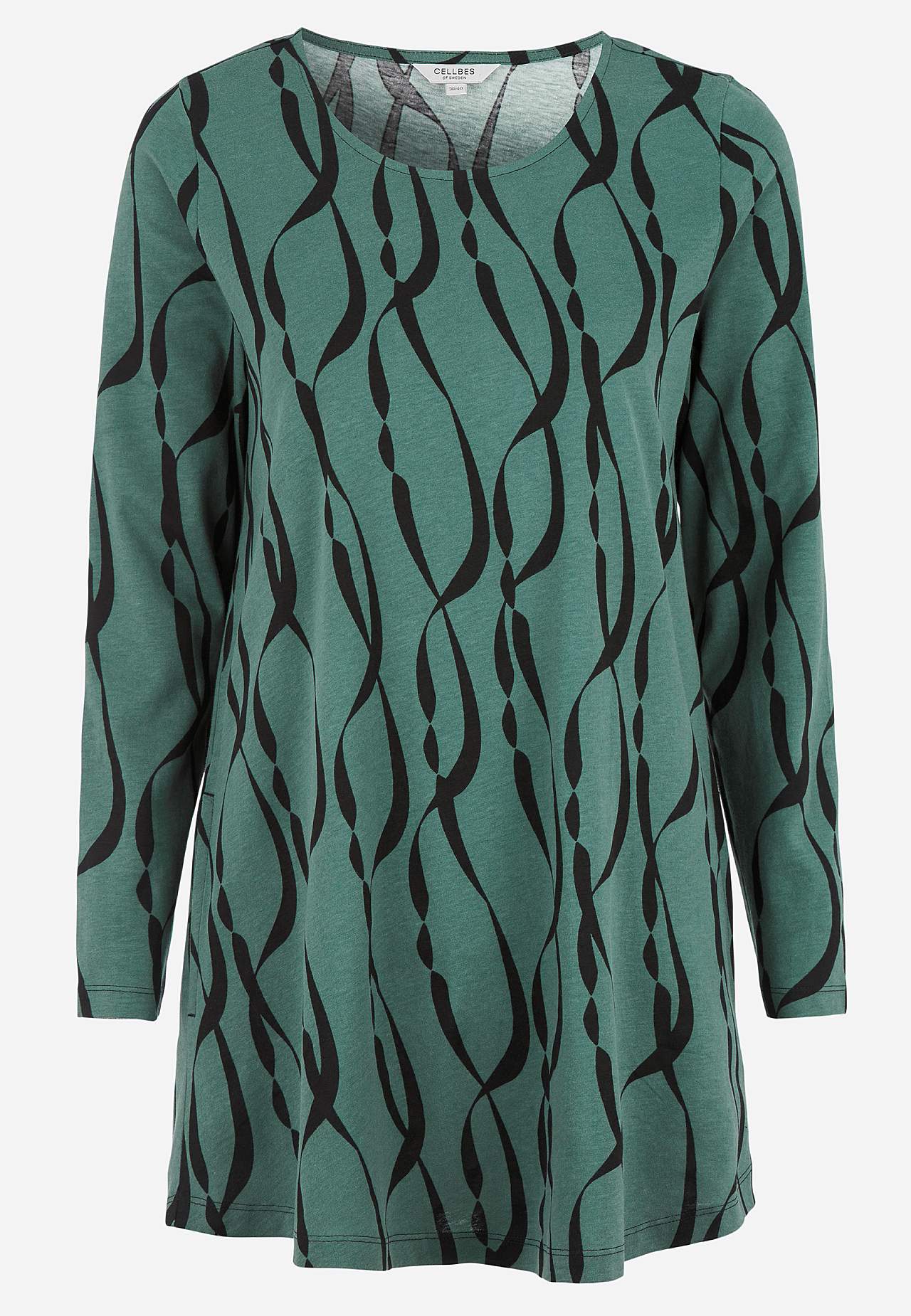 Patterned jersey tuniq with pockets