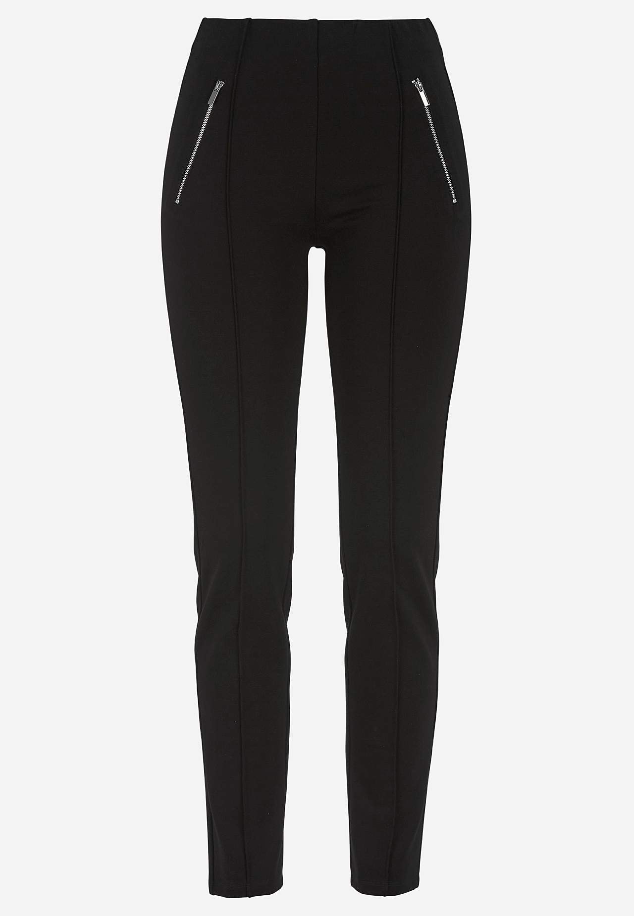 Jersey pants with stitched creases