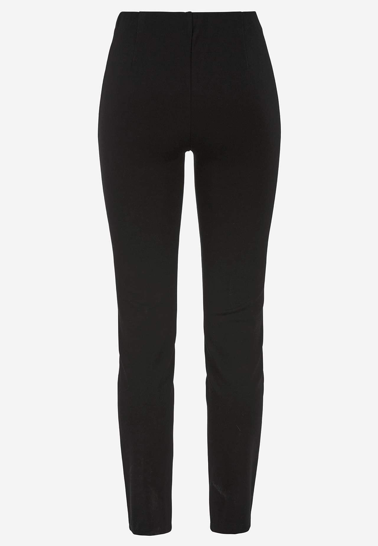 Jersey pants with stitched creases