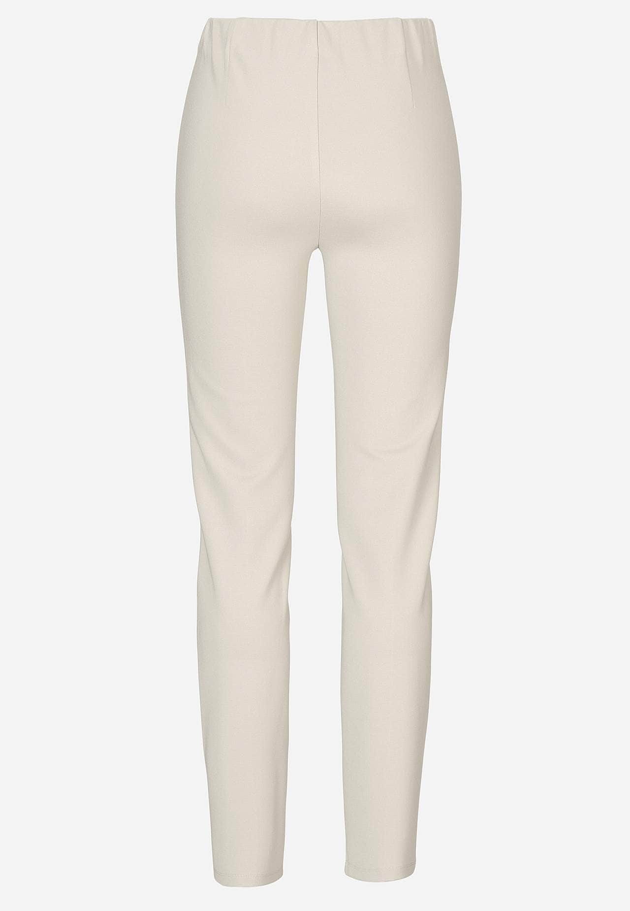 Jersey pants with stitched creases