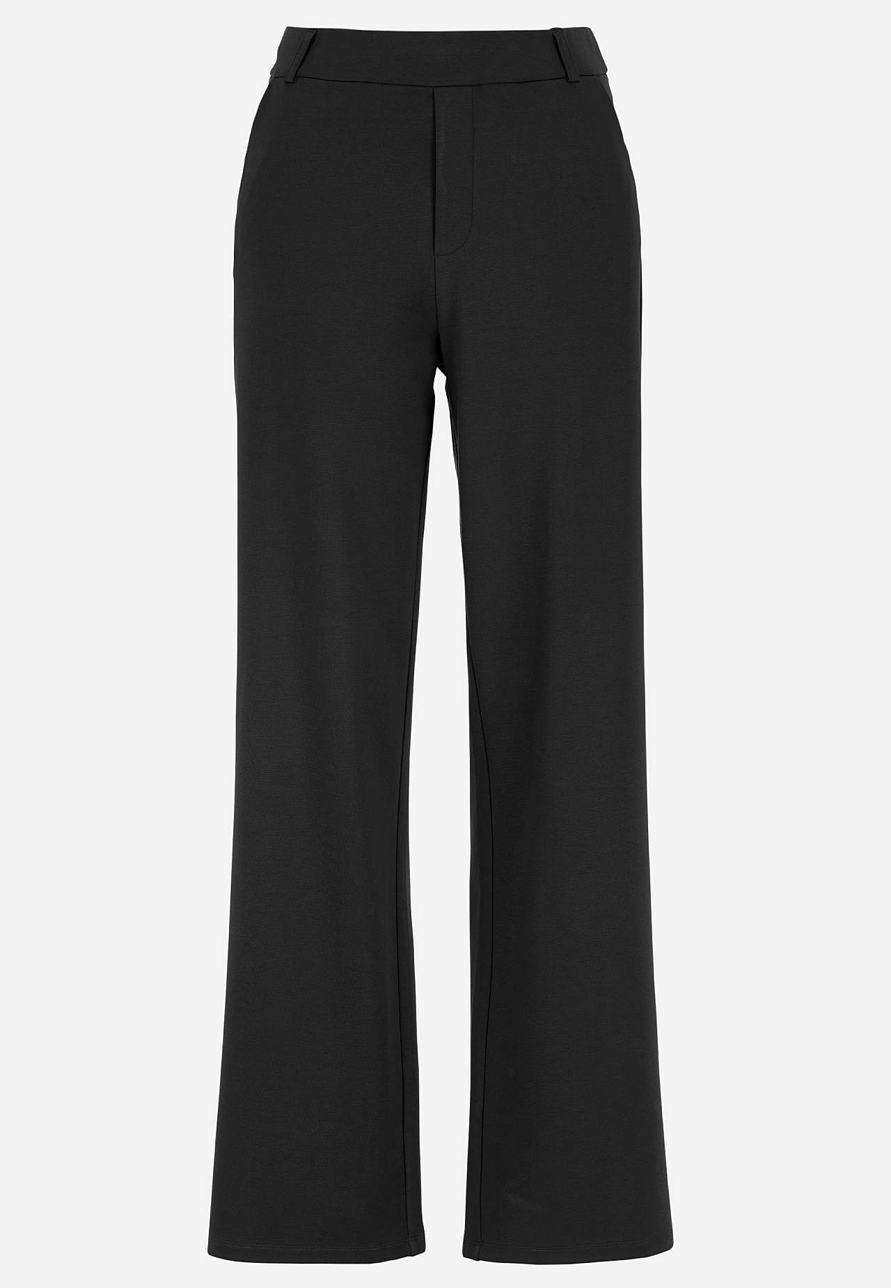 Wide jersey pants with pockets