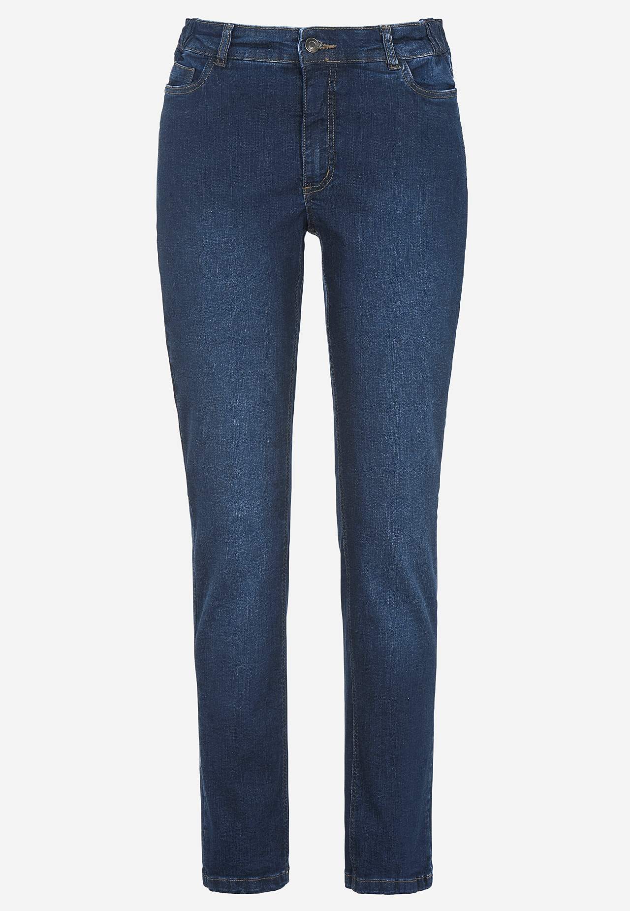 Jeans with elastic at the sides
