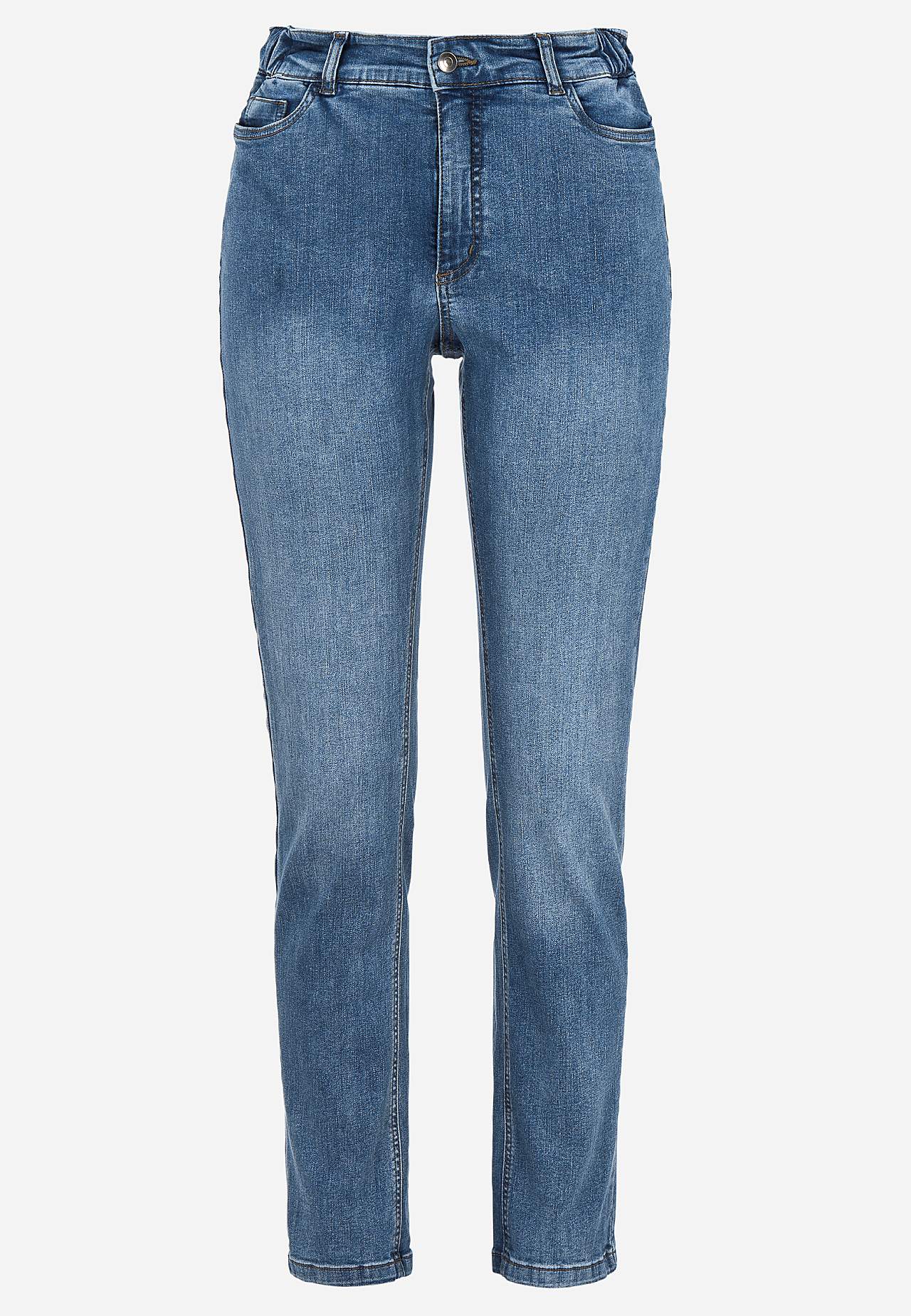 Jeans with elastic at the sides