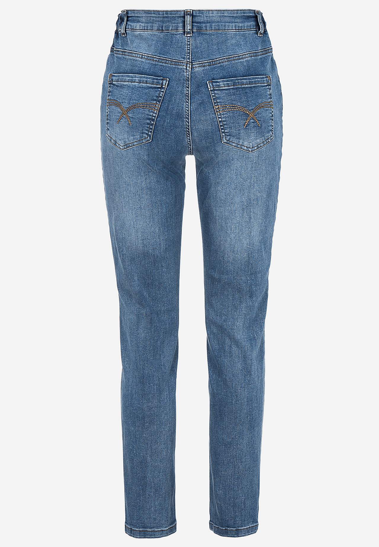Jeans with elastic at the sides