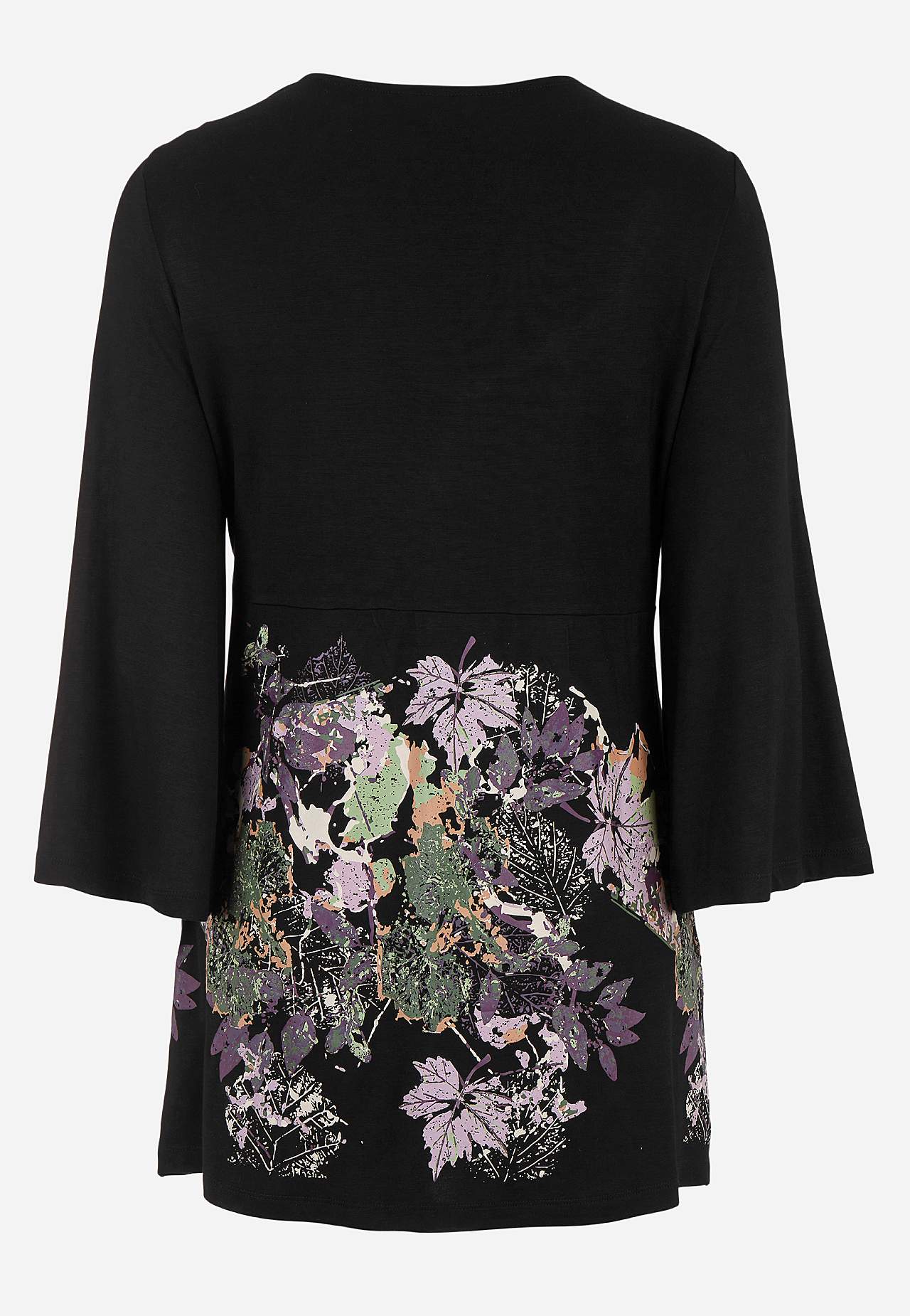 V-neck tunic with twisted gathering