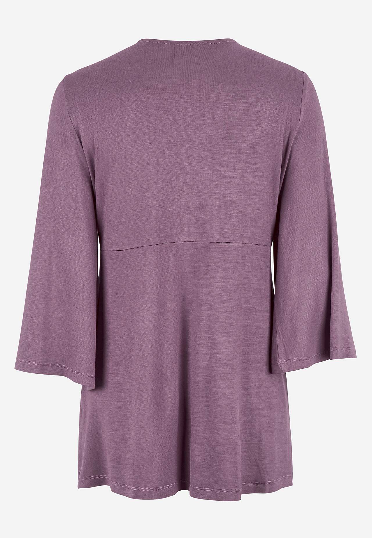 V-neck tunic with twisted gathering