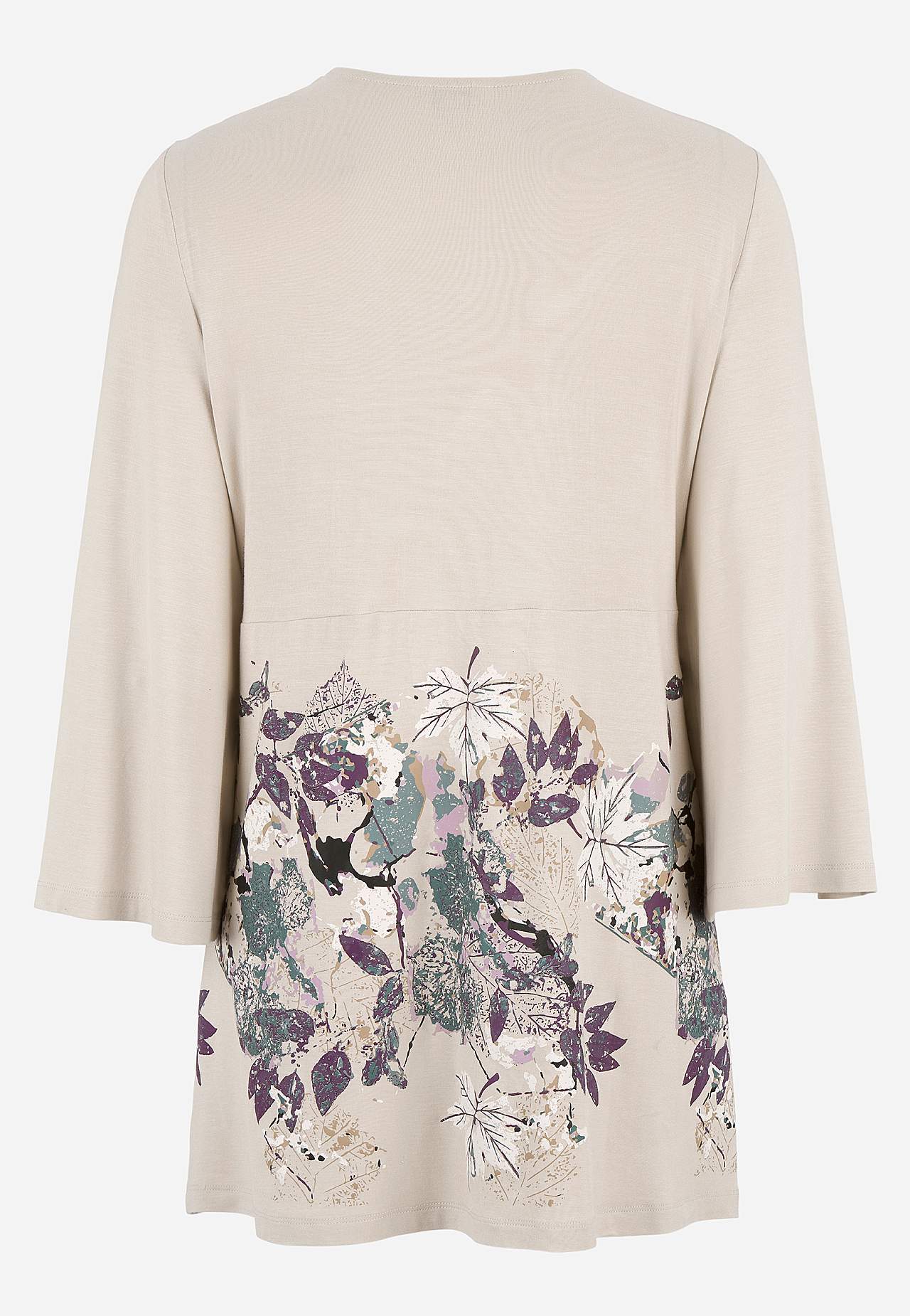 V-neck tunic with twisted gathering