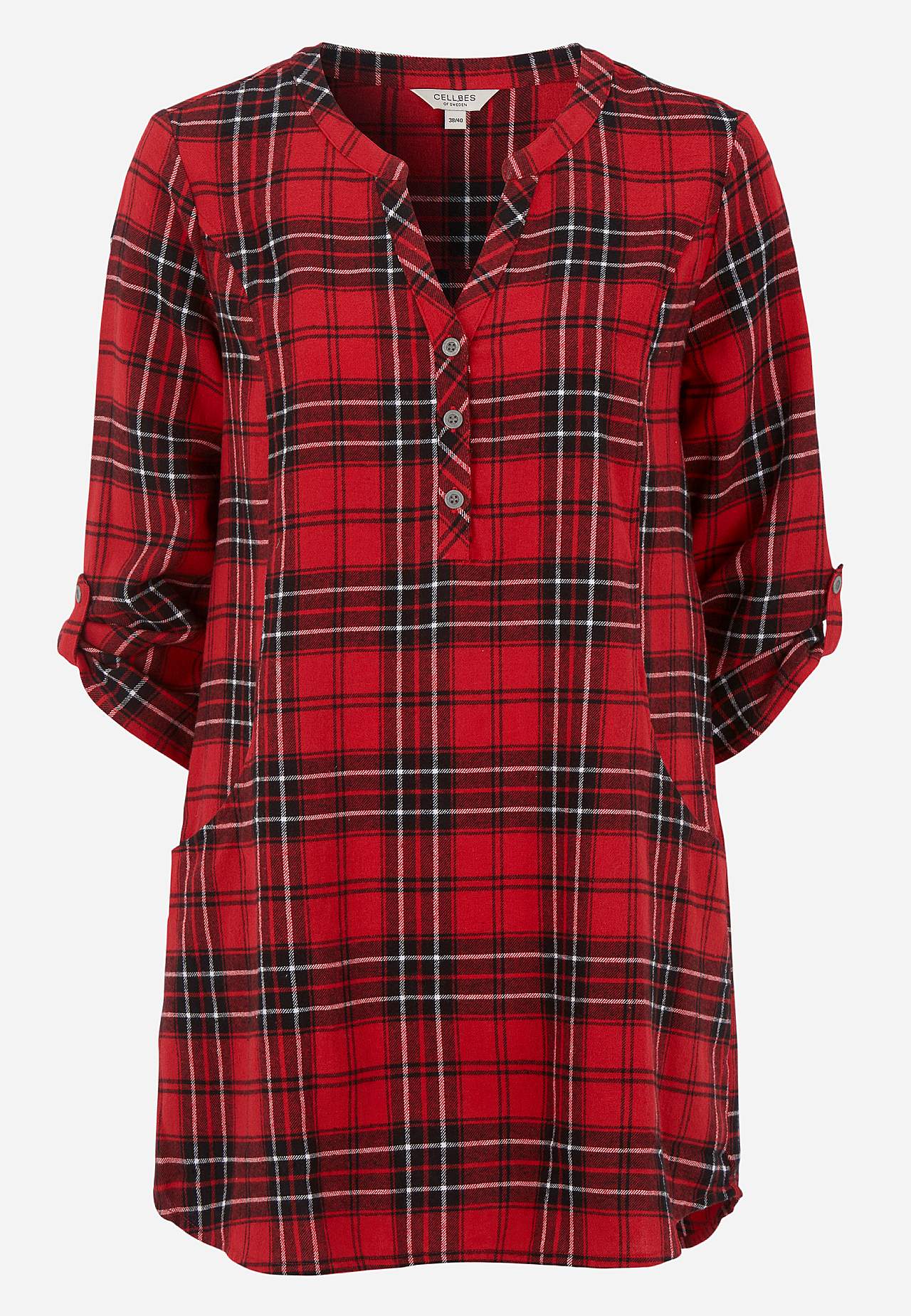 Tunic in flannel with pockets