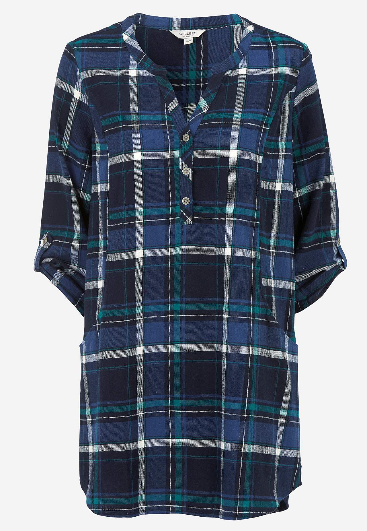 Tunic in flannel with pockets