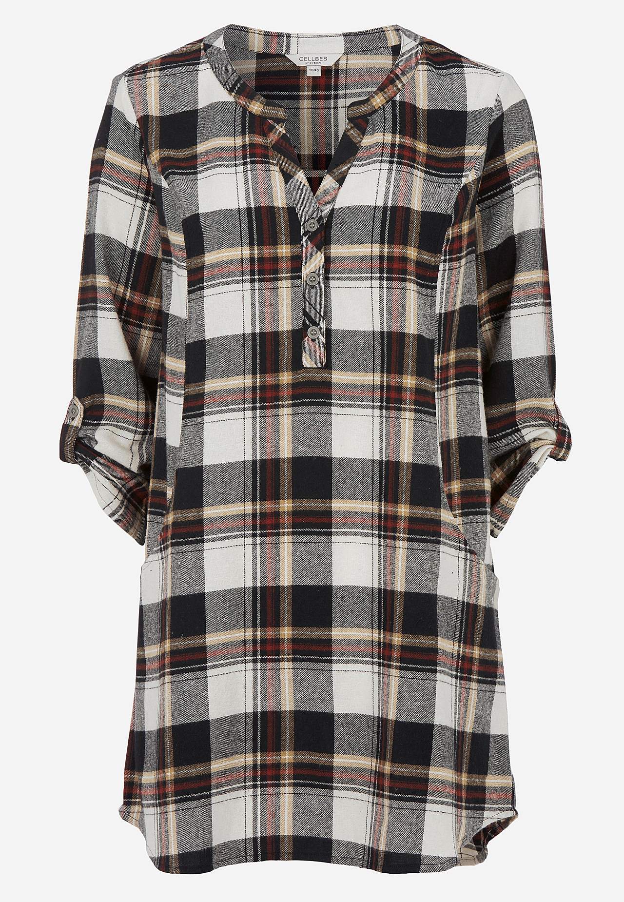 Tunic in flannel with pockets