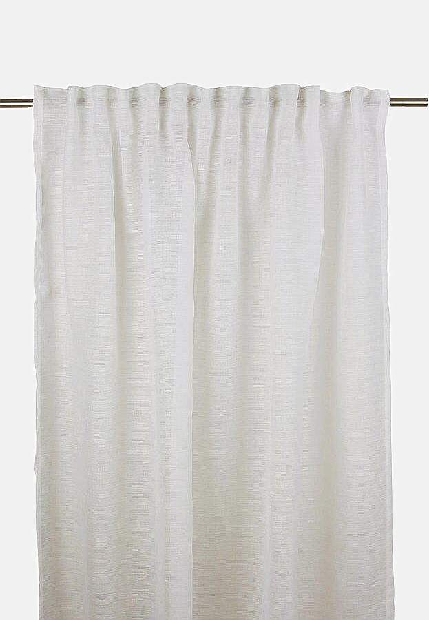 Sheer, unicoloured multi length tape curtains Solo 2-pack