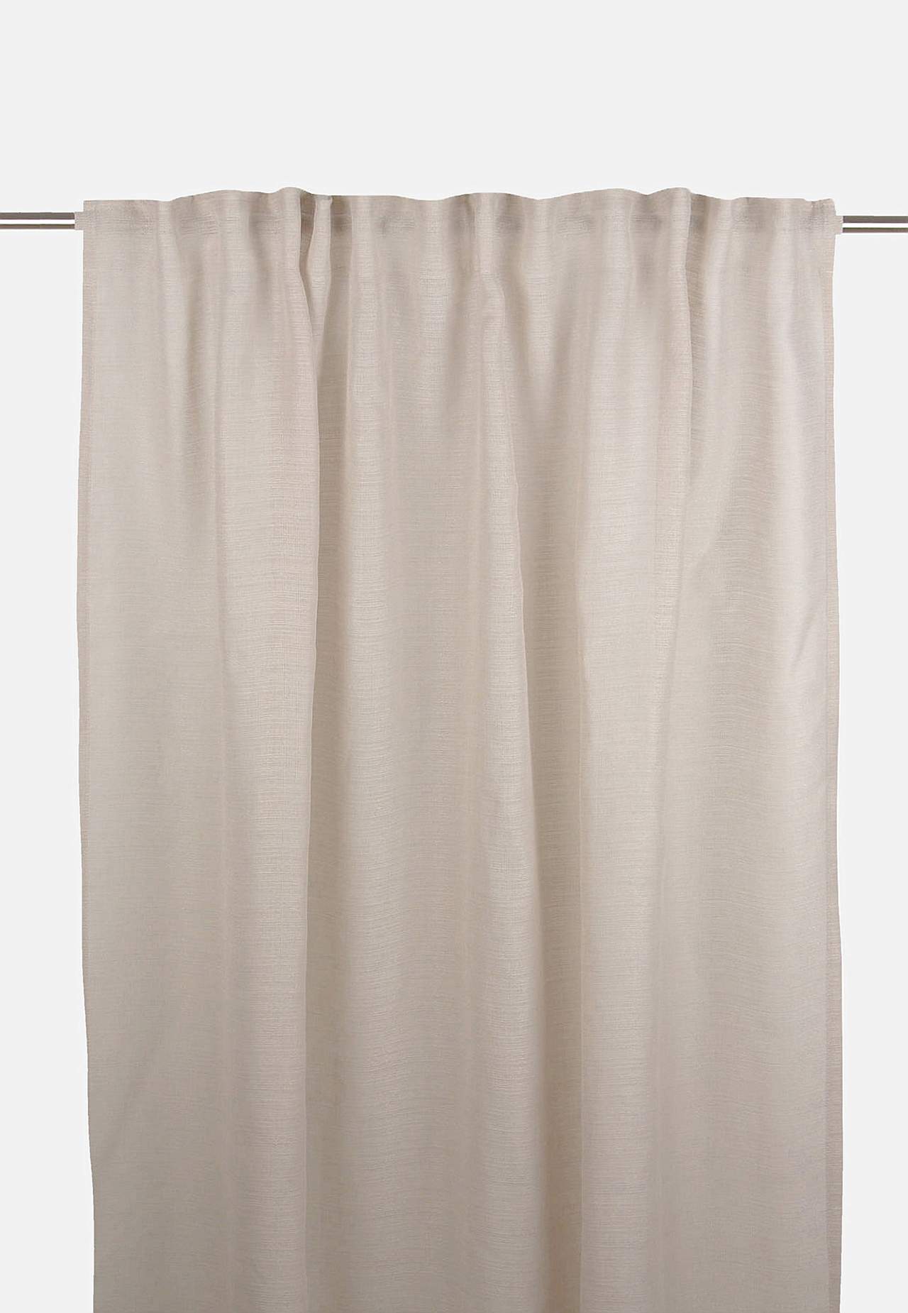 Sheer, unicoloured multi length tape curtains Solo 2-pack