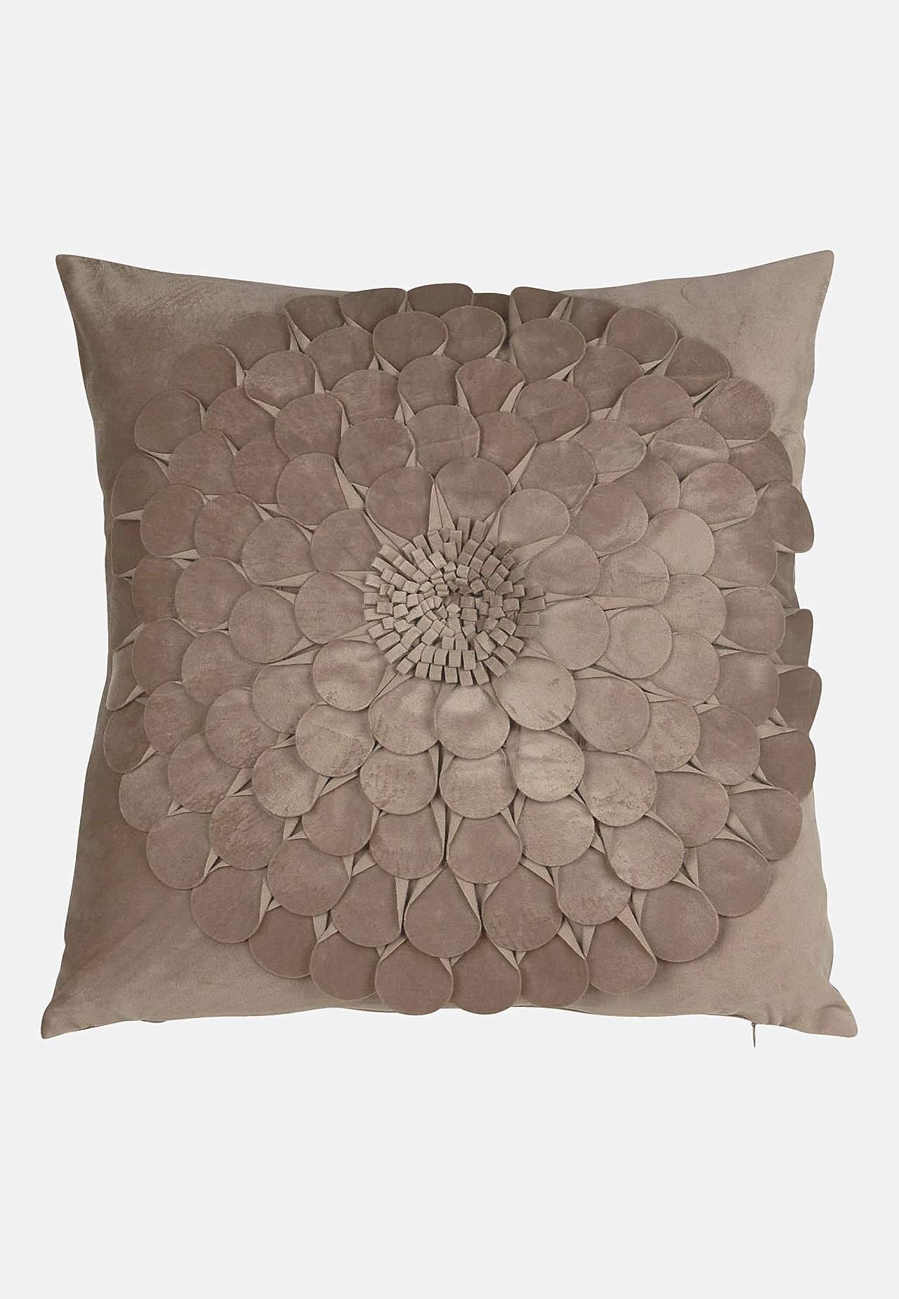 Velvet cushion cover with big flower Cilla