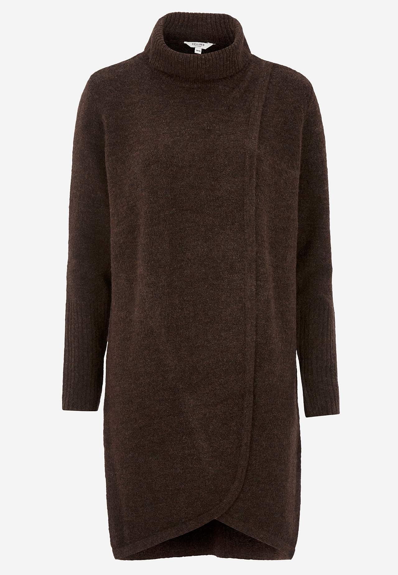Knitted polo shirt with wrap detail at front