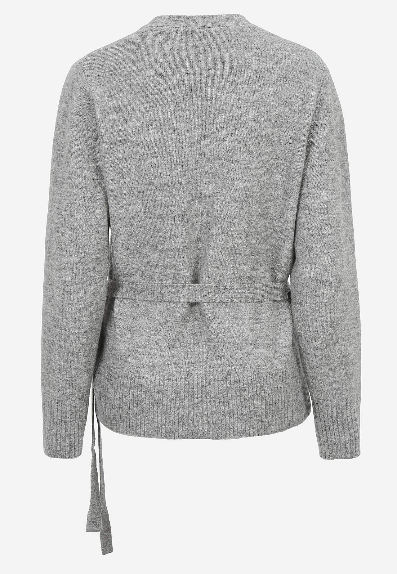 Knitted cardigan with wrap design