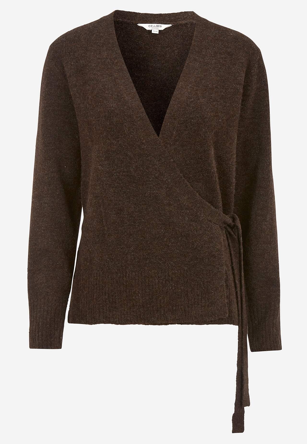 Knitted cardigan with wrap design
