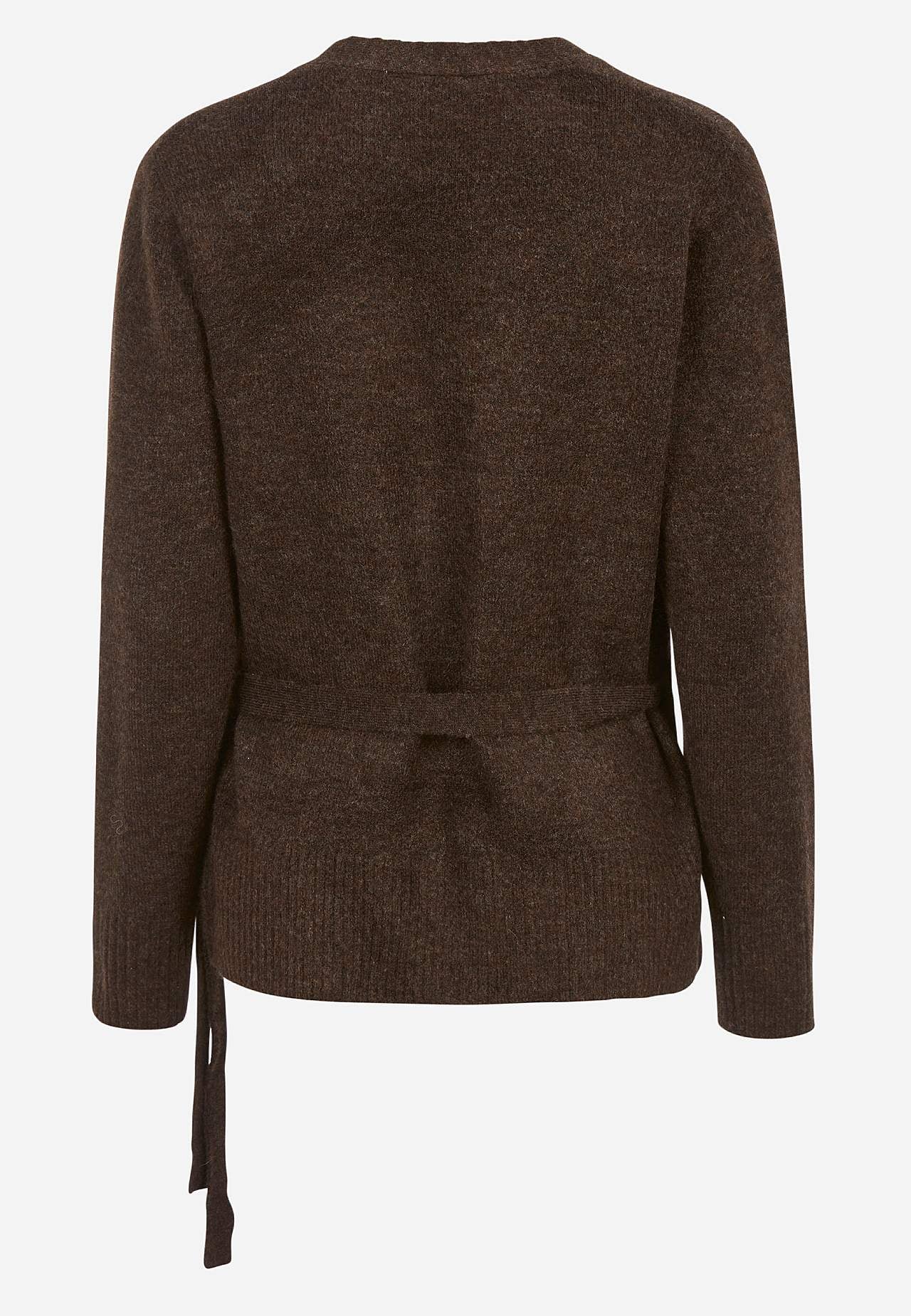 Knitted cardigan with wrap design