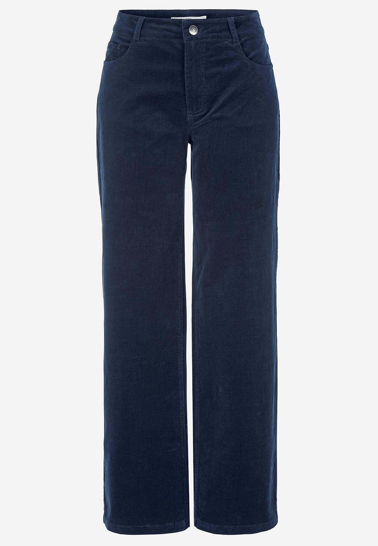 Stretchy corduroy trouser with wide legs