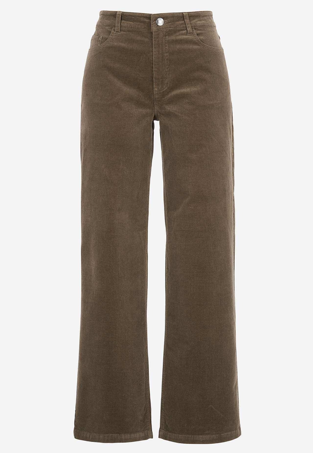 Stretchy corduroy trouser with wide legs