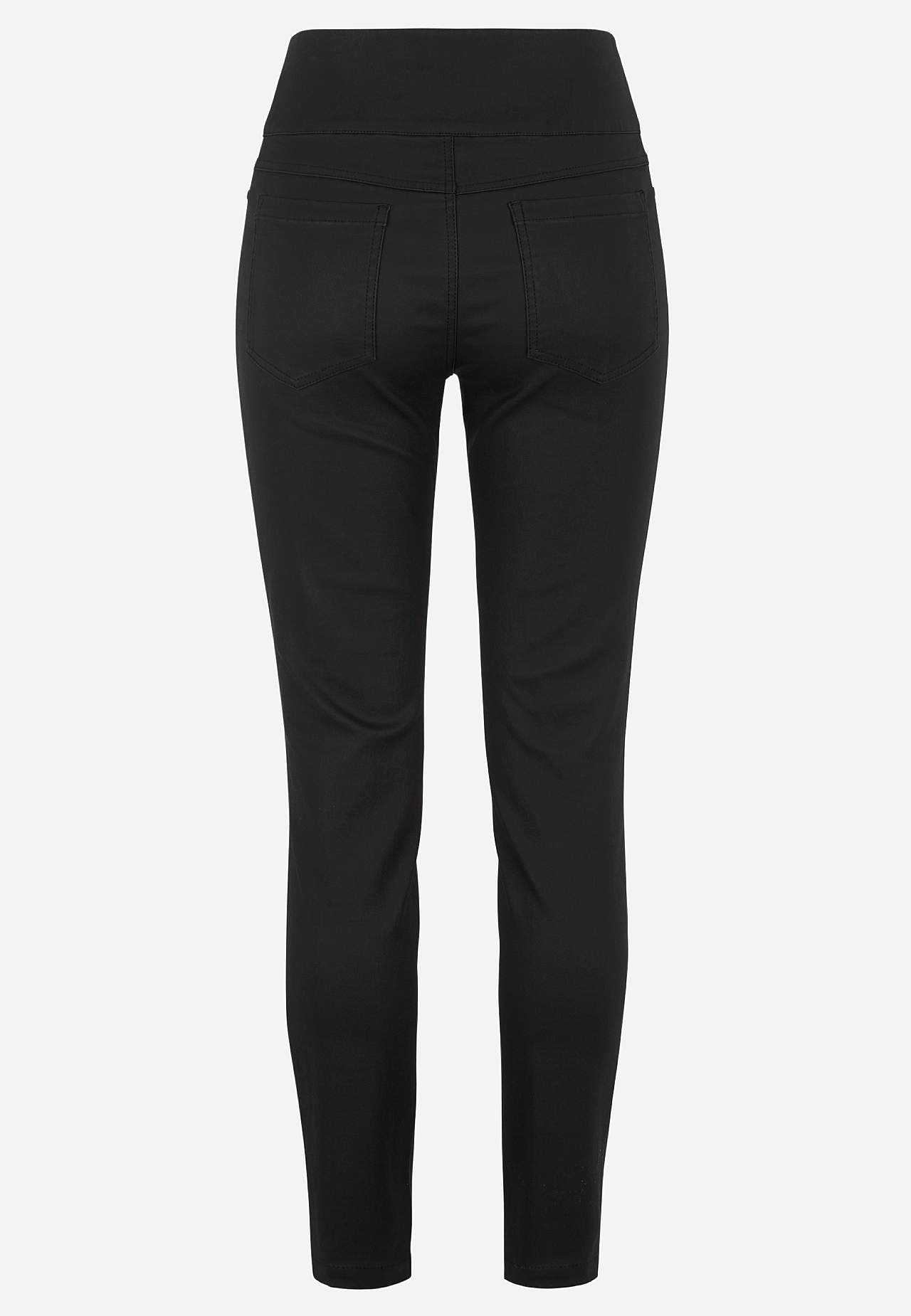 Coated jeggings with slim legs